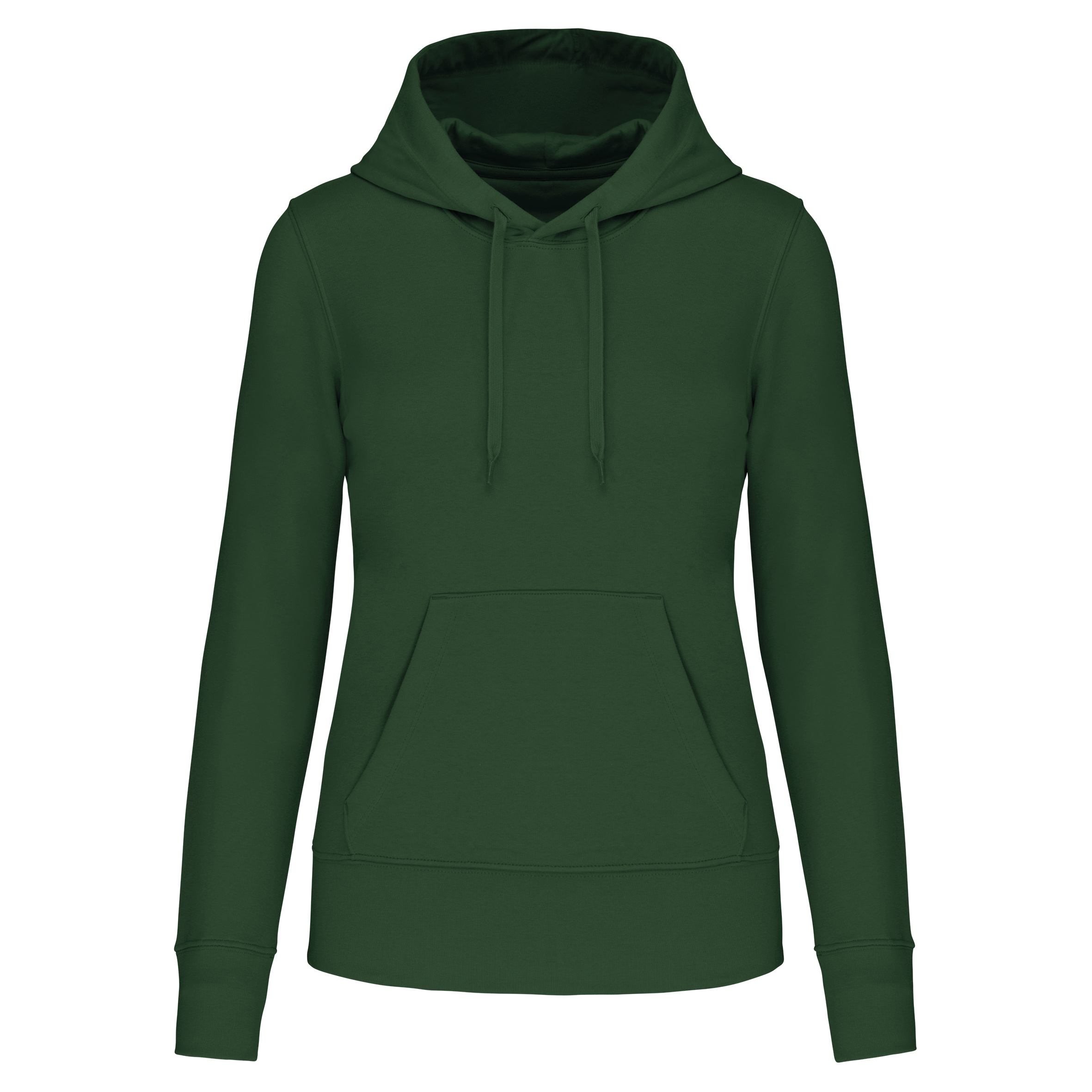 Hoodie coton bio femme — Forest Green, face