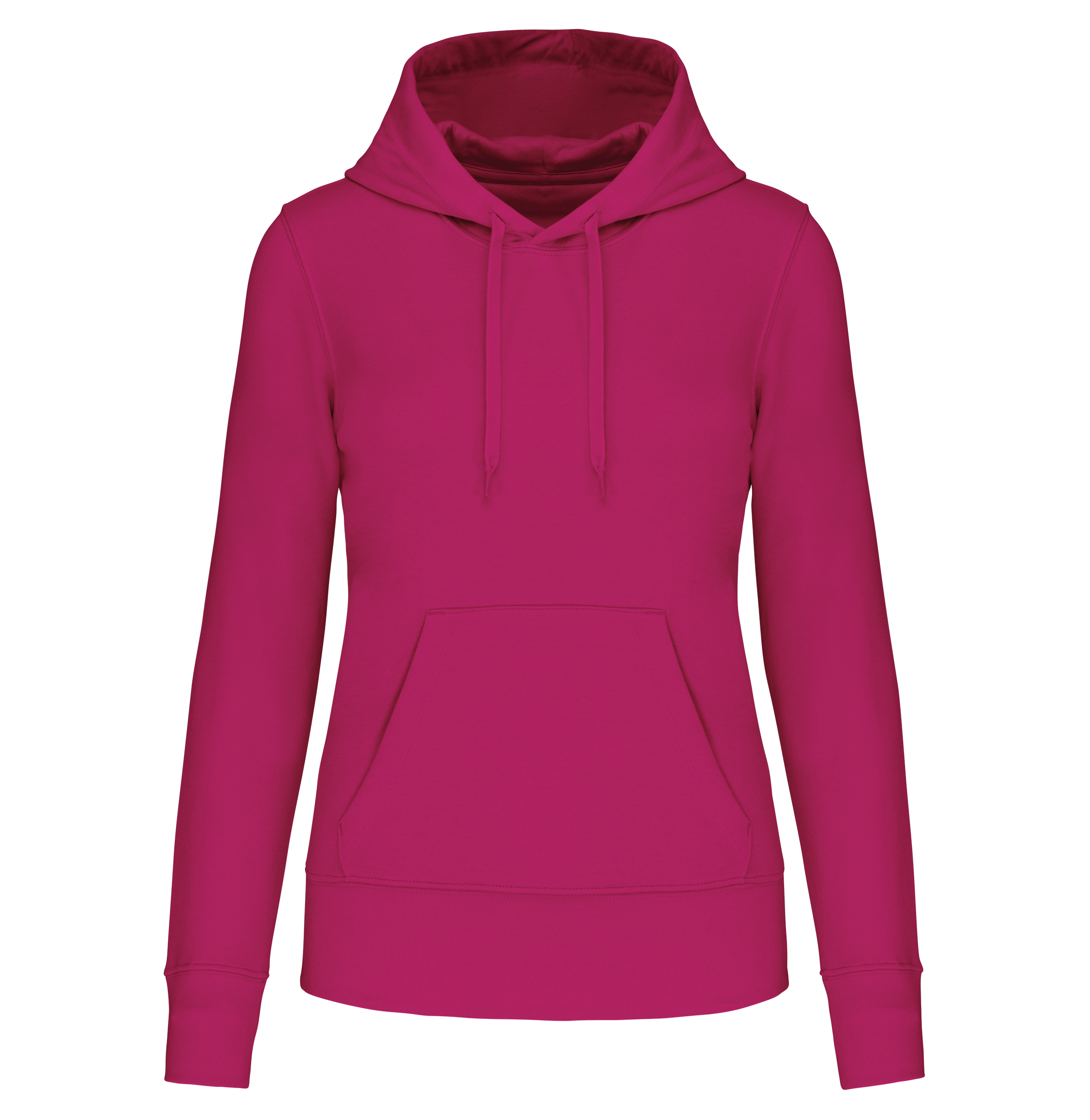 Hoodie coton bio femme — Fuchsia, face