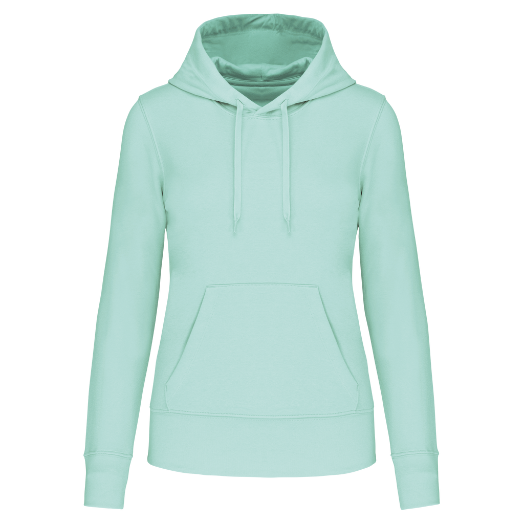 Hoodie coton bio femme — Ice Mint, face