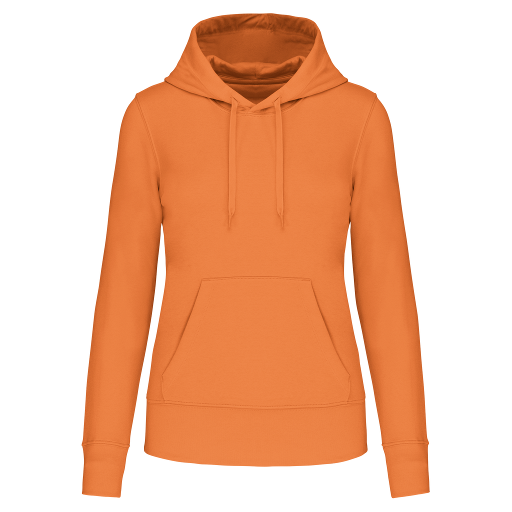 Hoodie coton bio femme — Light Orange, face
