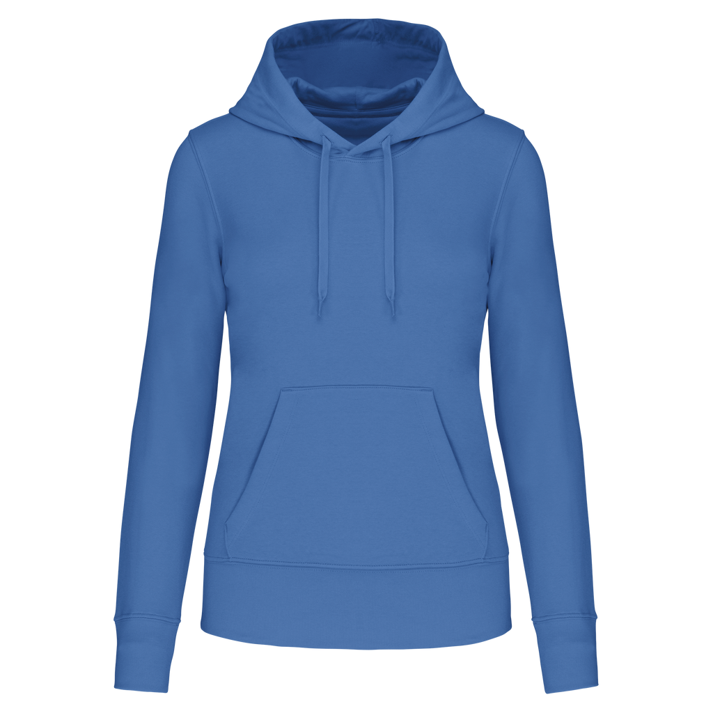 Hoodie coton bio femme — Light Royal Blue, face