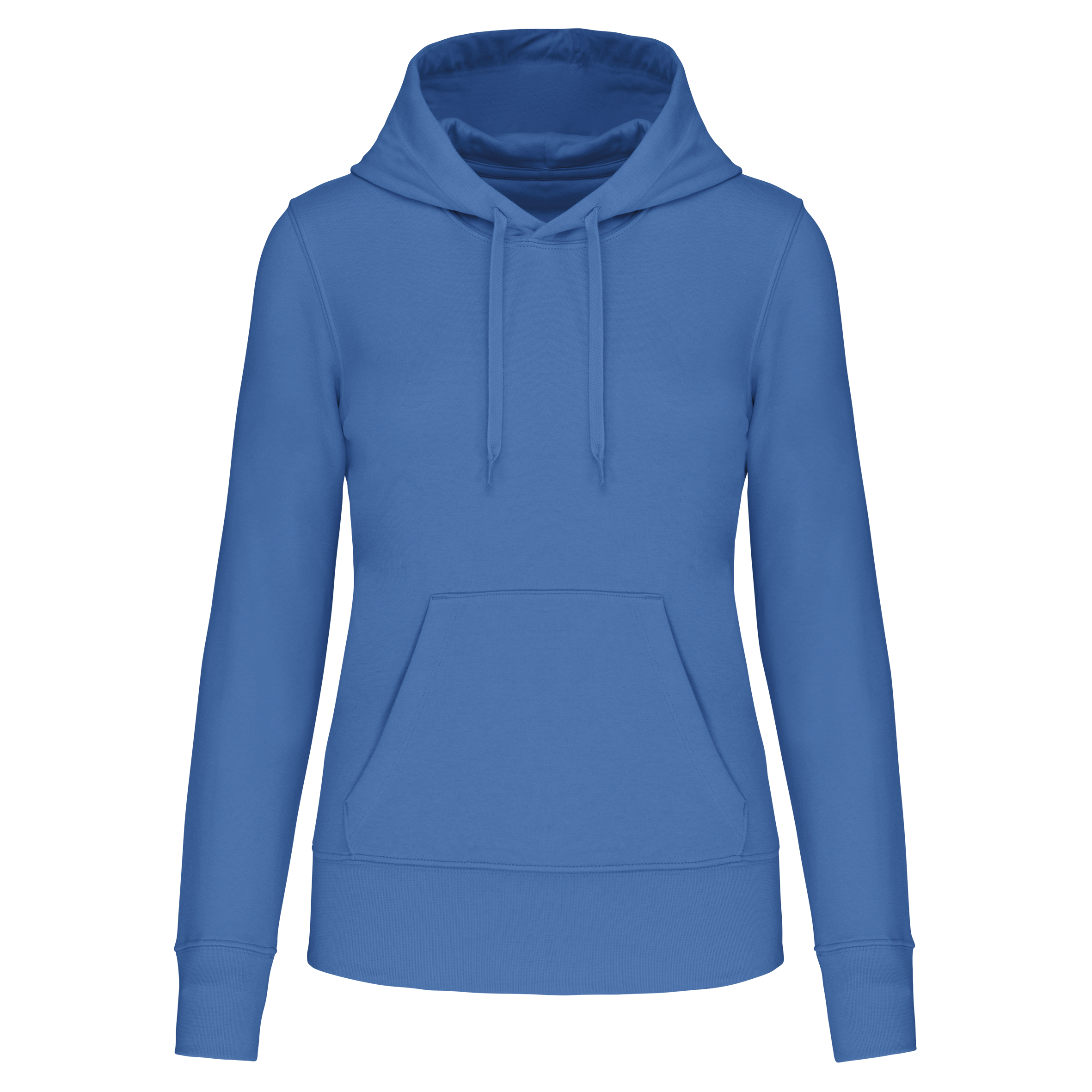Hoodie coton bio femme — Light Royal Blue, face