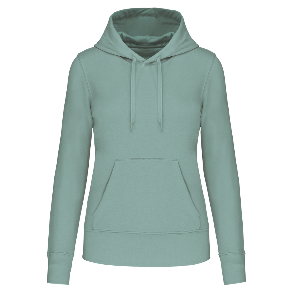 Hoodie coton bio femme — Sage, face