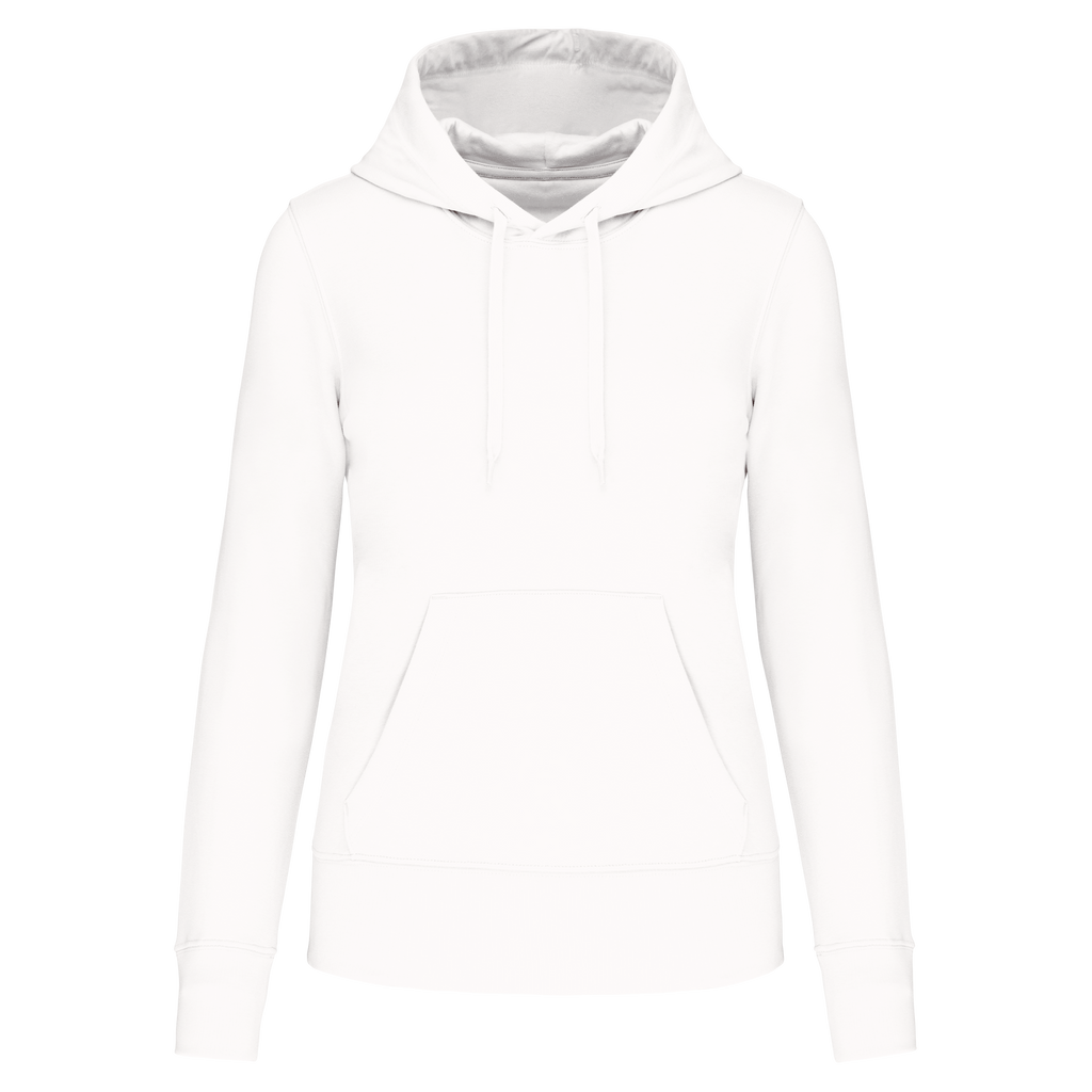 Hoodie coton bio femme — White, face