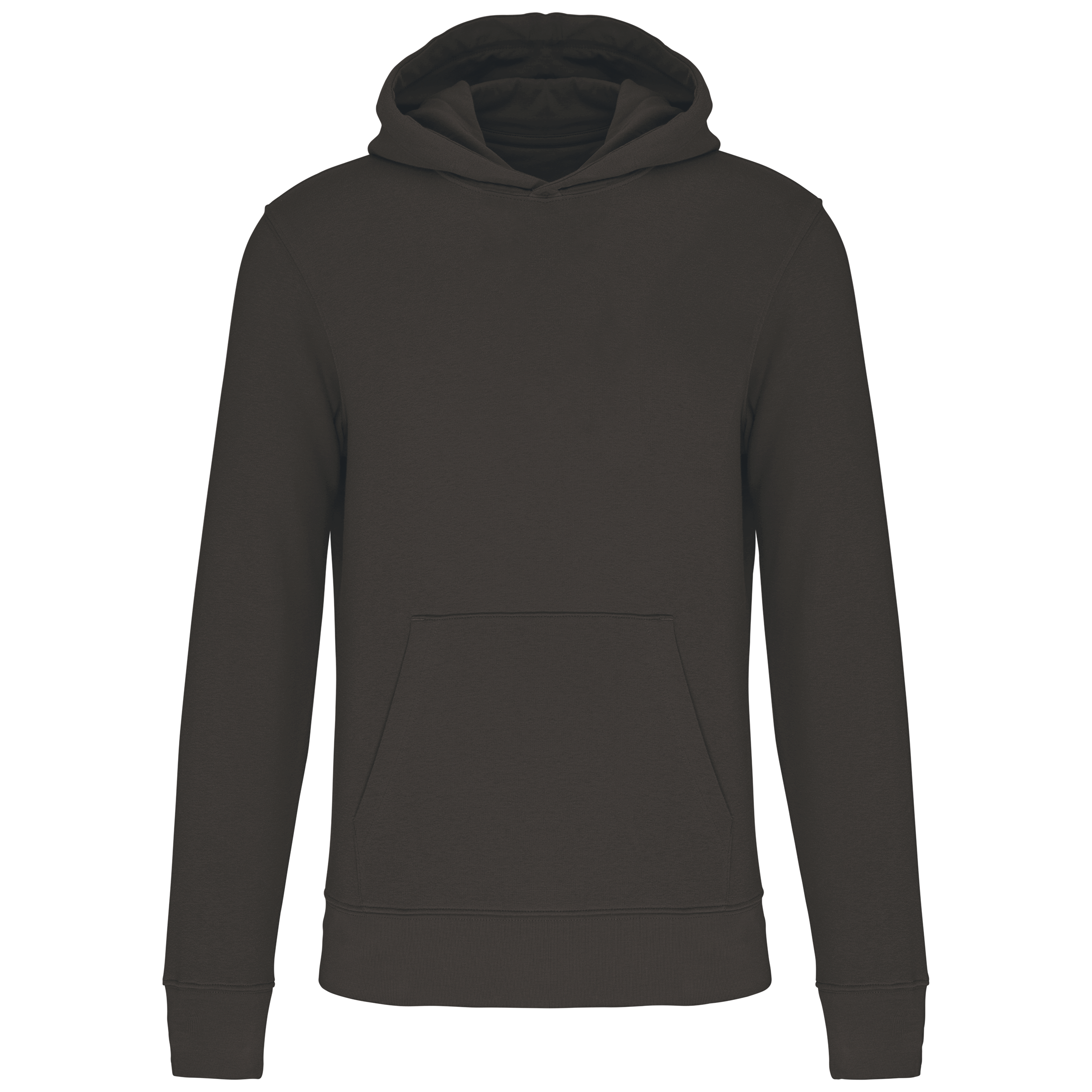 Sweat à capuche coton bio enfant — Dark Grey, face