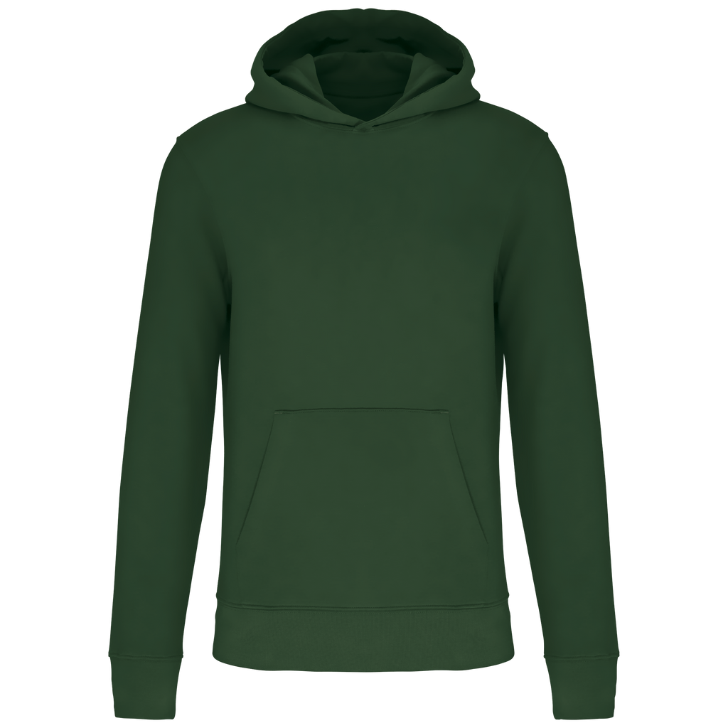 Sweat à capuche coton bio enfant — Forest Green, face
