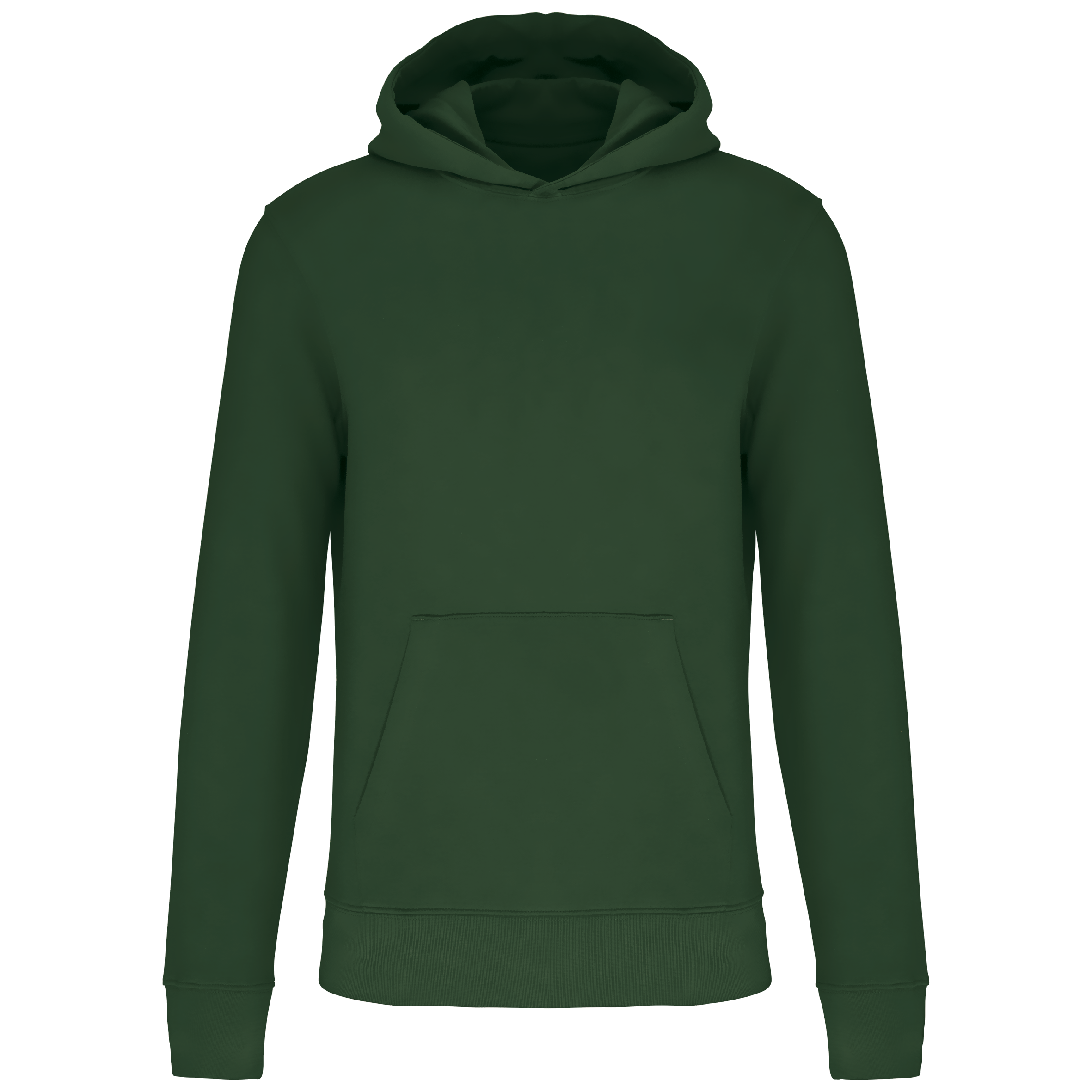 Sweat à capuche coton bio enfant — Forest Green, face