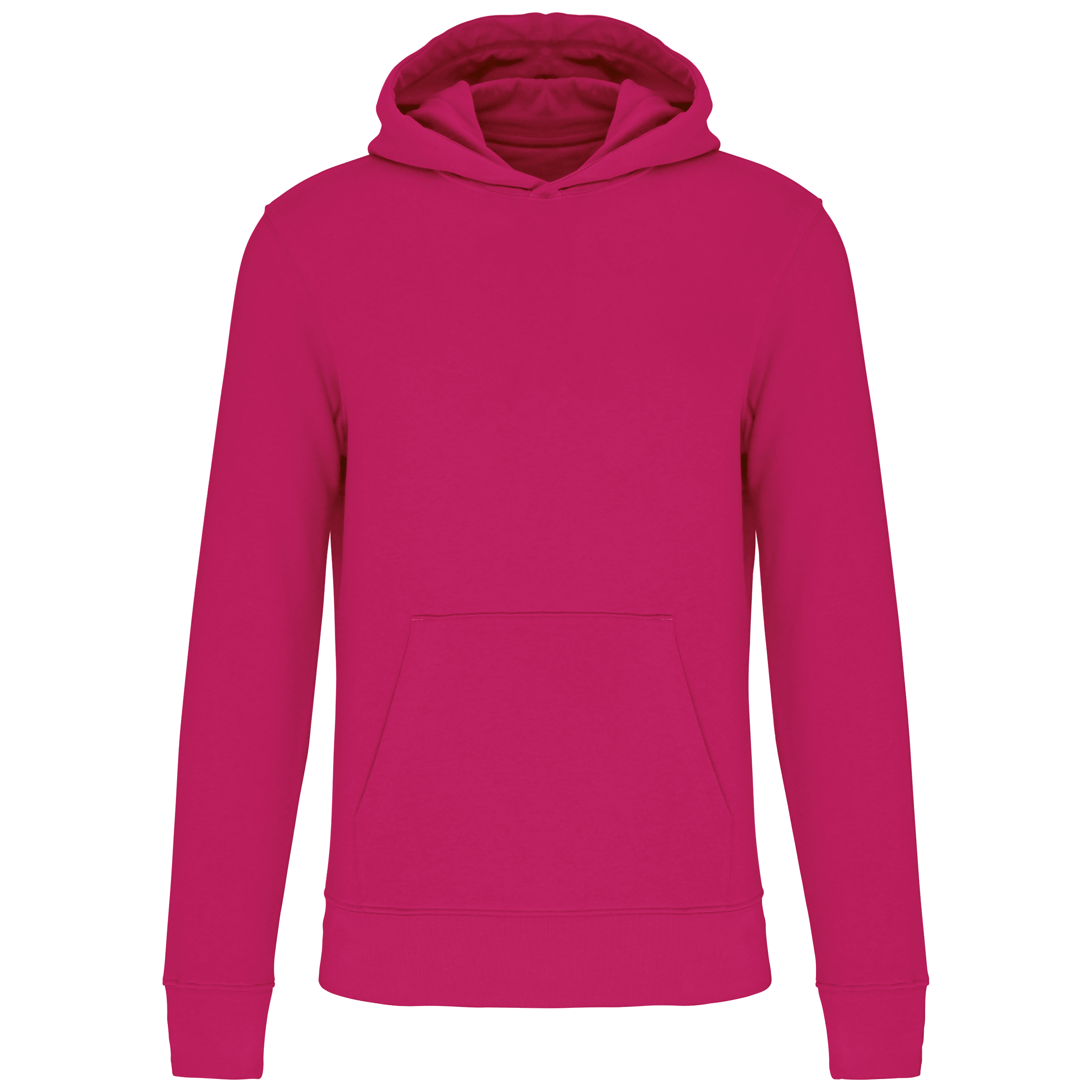 Sweat à capuche coton bio enfant — Fuchsia, face