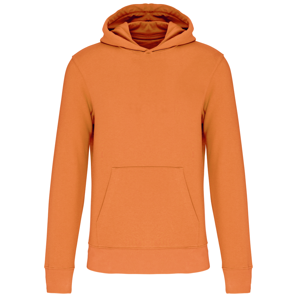 Sweat à capuche coton bio enfant — Light Orange, face