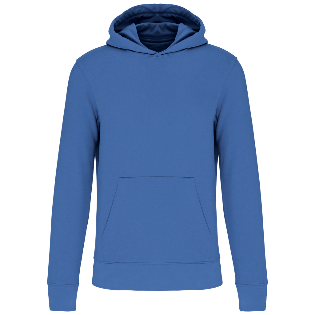 Sweat à capuche coton bio enfant — Light Royal Blue, face
