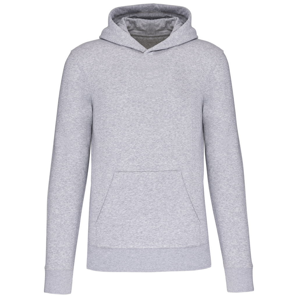Sweat à capuche coton bio enfant — Oxford Grey, face