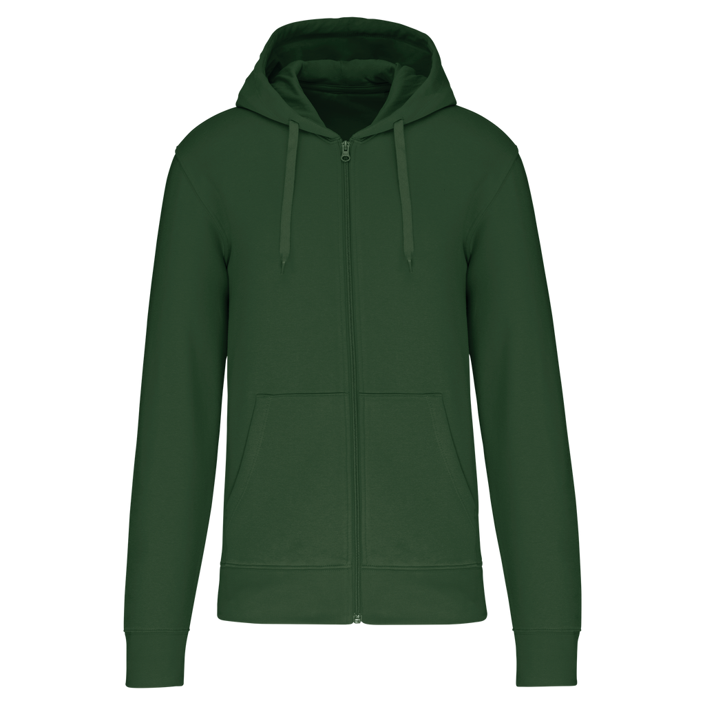 Veste zippée à capuche homme Forest Green face