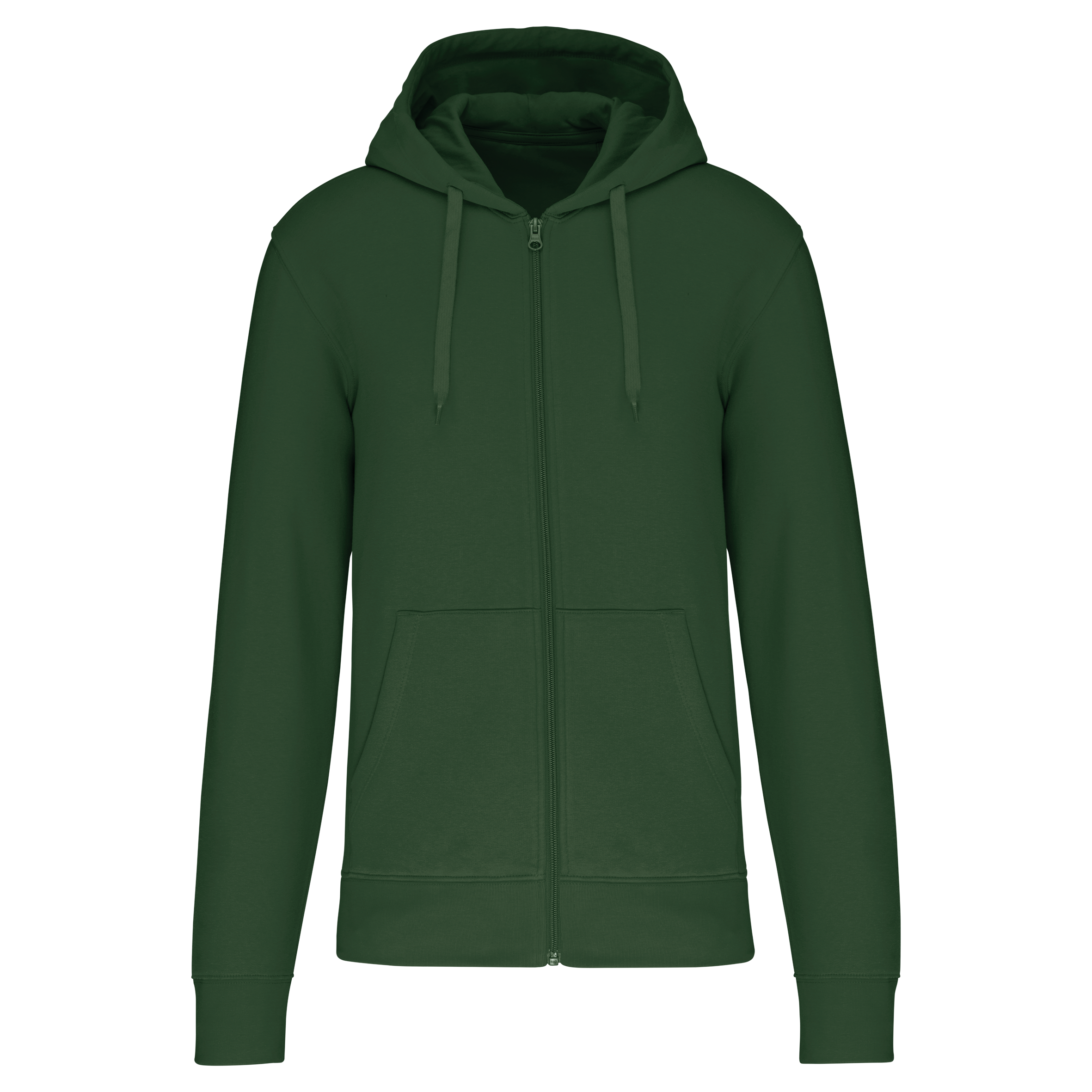 Veste zippée à capuche homme Forest Green face