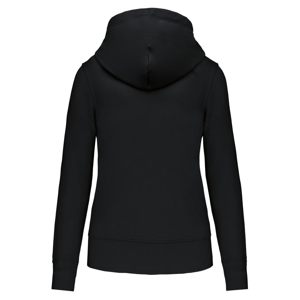 Veste zippée à capuche femme Black dos
