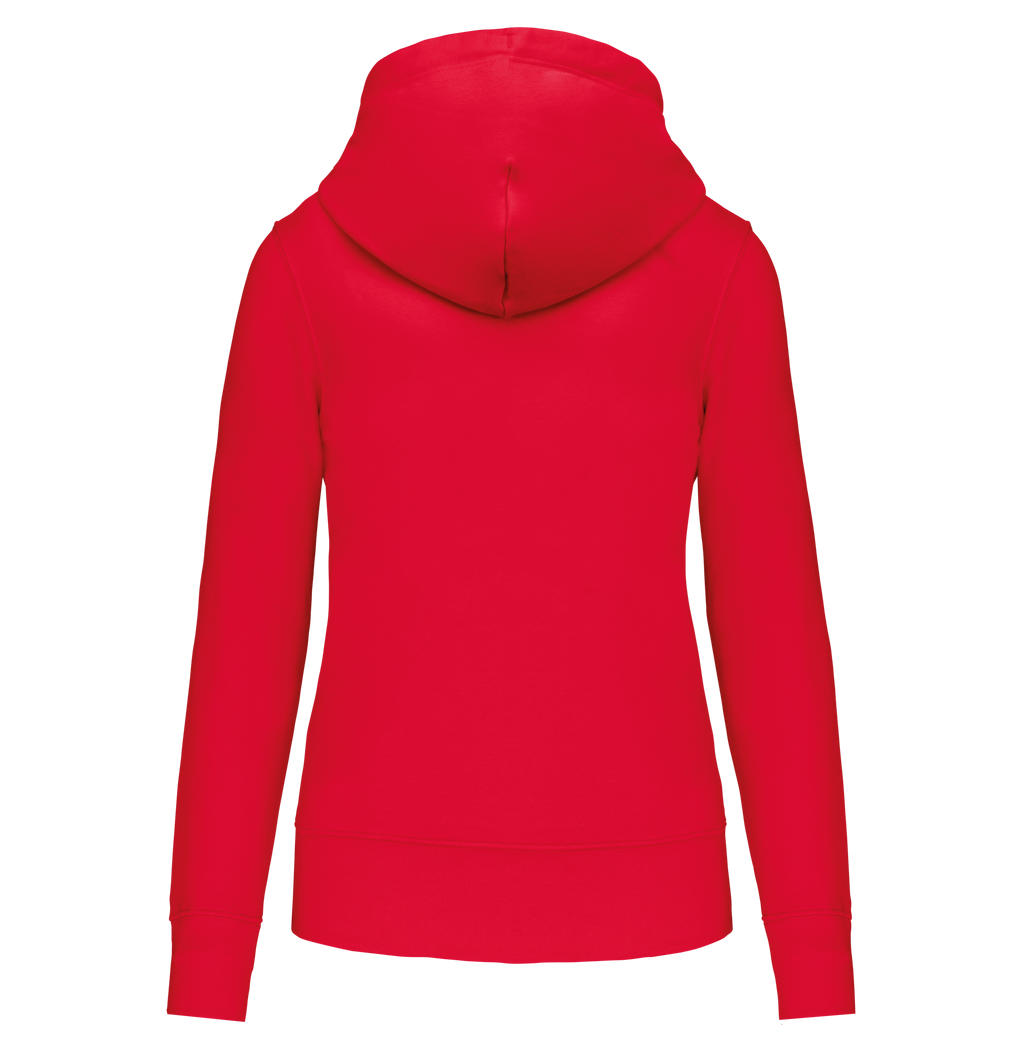 Veste zippée à capuche femme Red dos