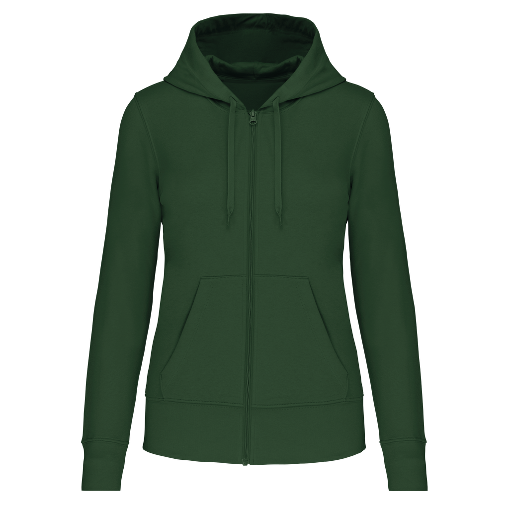 Veste zippée à capuche femme Forest Green face