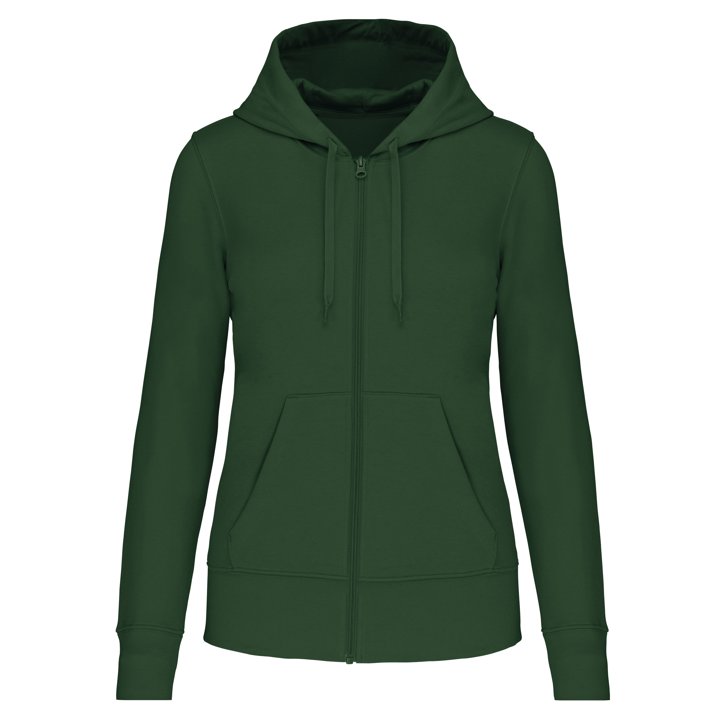 Veste zippée à capuche femme Forest Green face