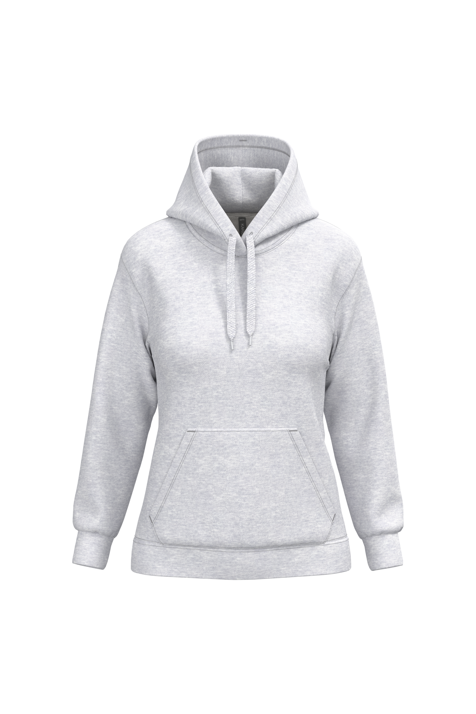 Hoodie femme personnalisable — Ash Heather, vue de face