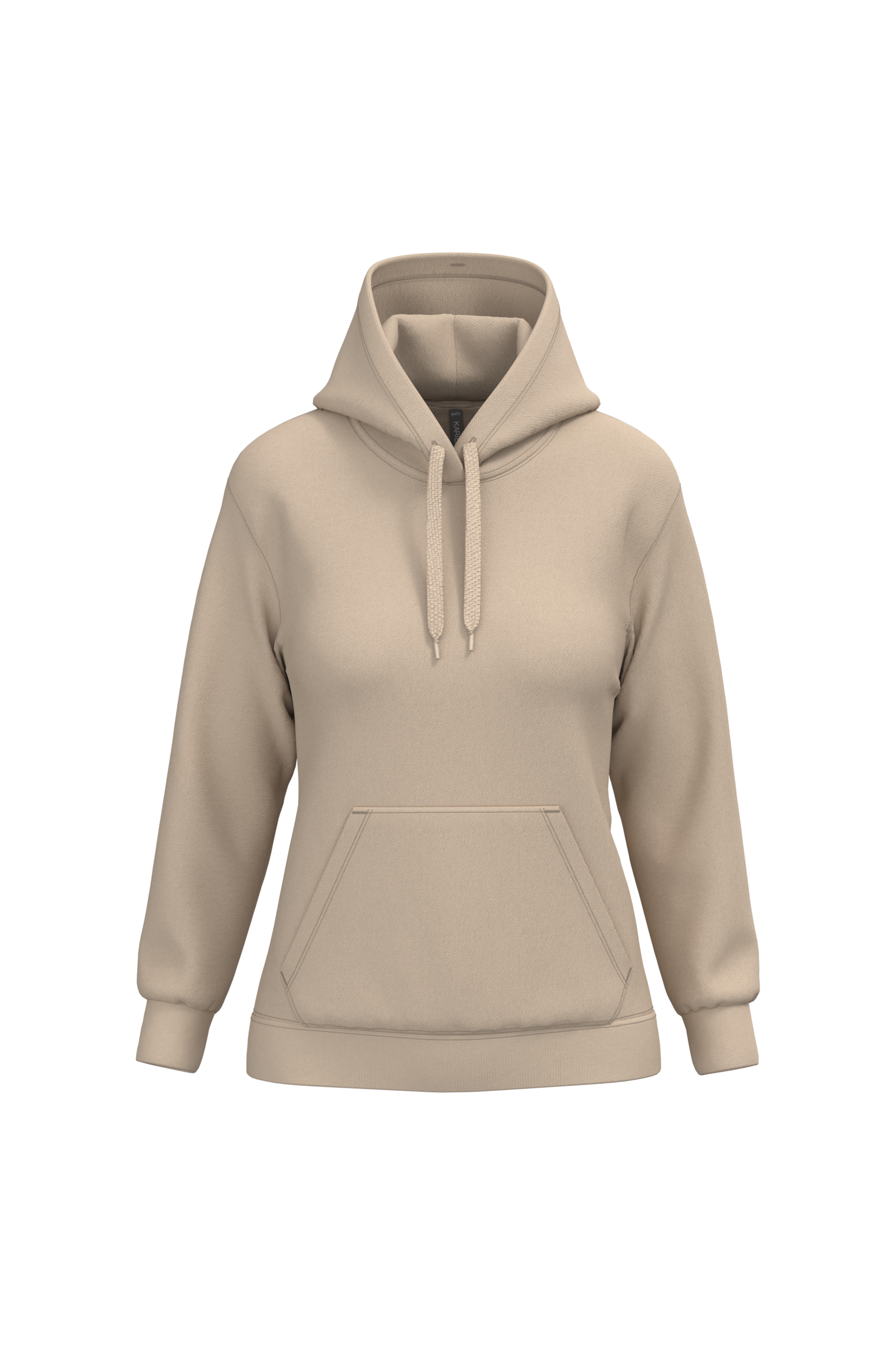 Hoodie femme personnalisable — Light Sand, vue de face