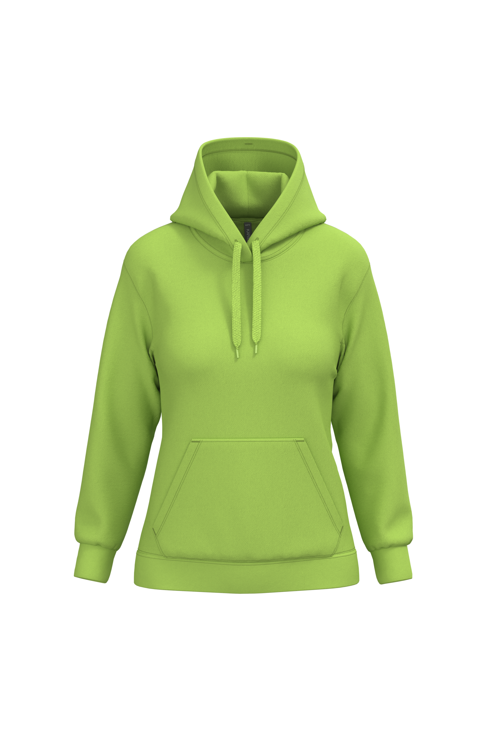 Hoodie femme personnalisable — Lime, vue de face