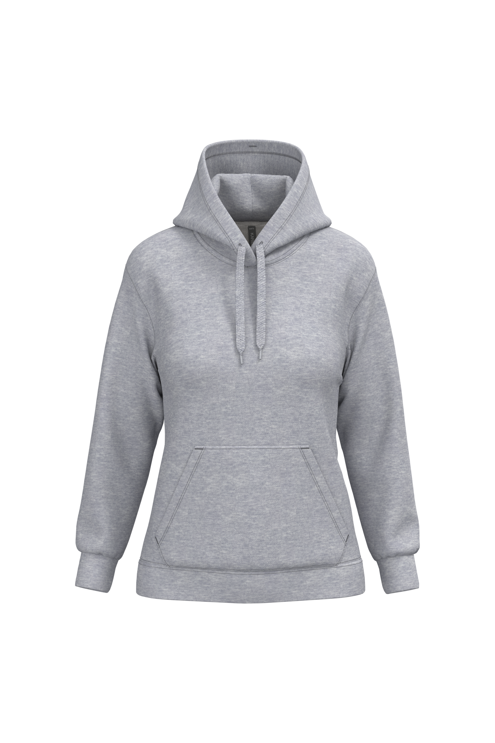 Hoodie femme personnalisable — Oxford Grey, vue de face