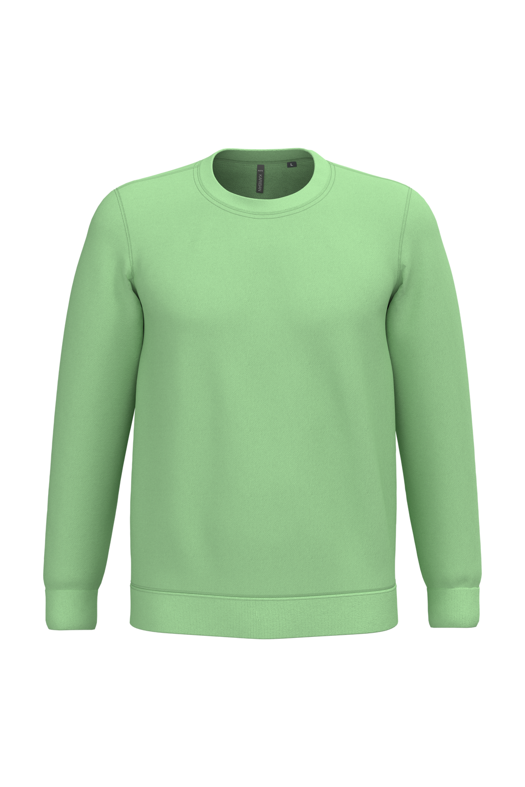 Sweatshirt col rond unisexe personnalisable — coloris Apple Green, vue de face