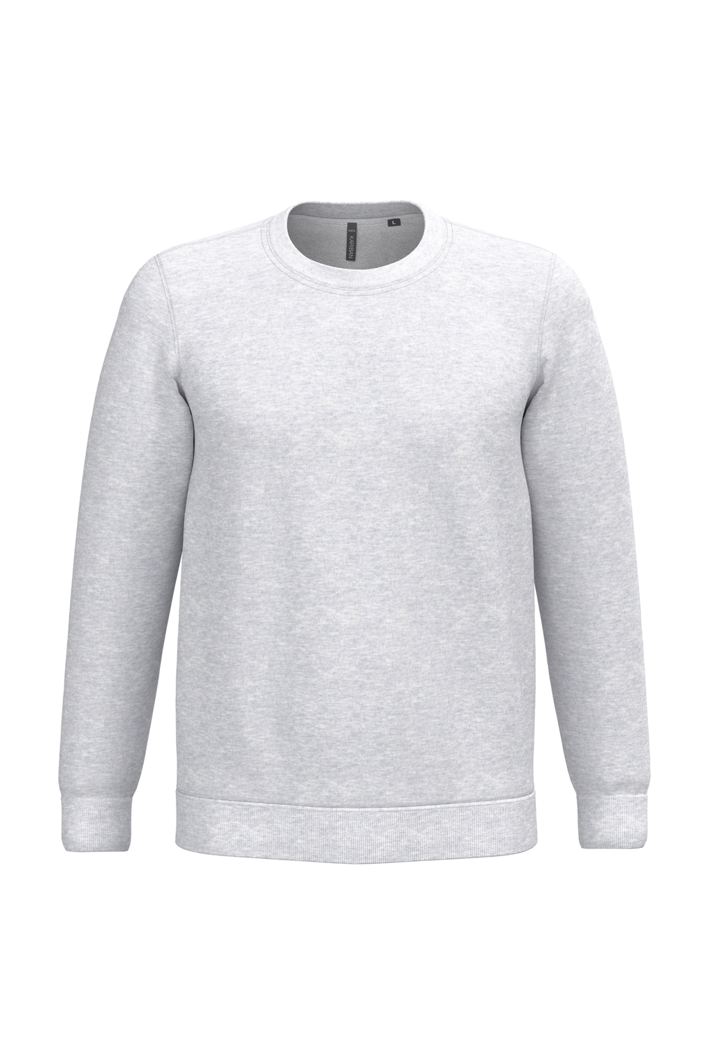 Sweatshirt col rond unisexe personnalisable — coloris Ash Heather, vue de face