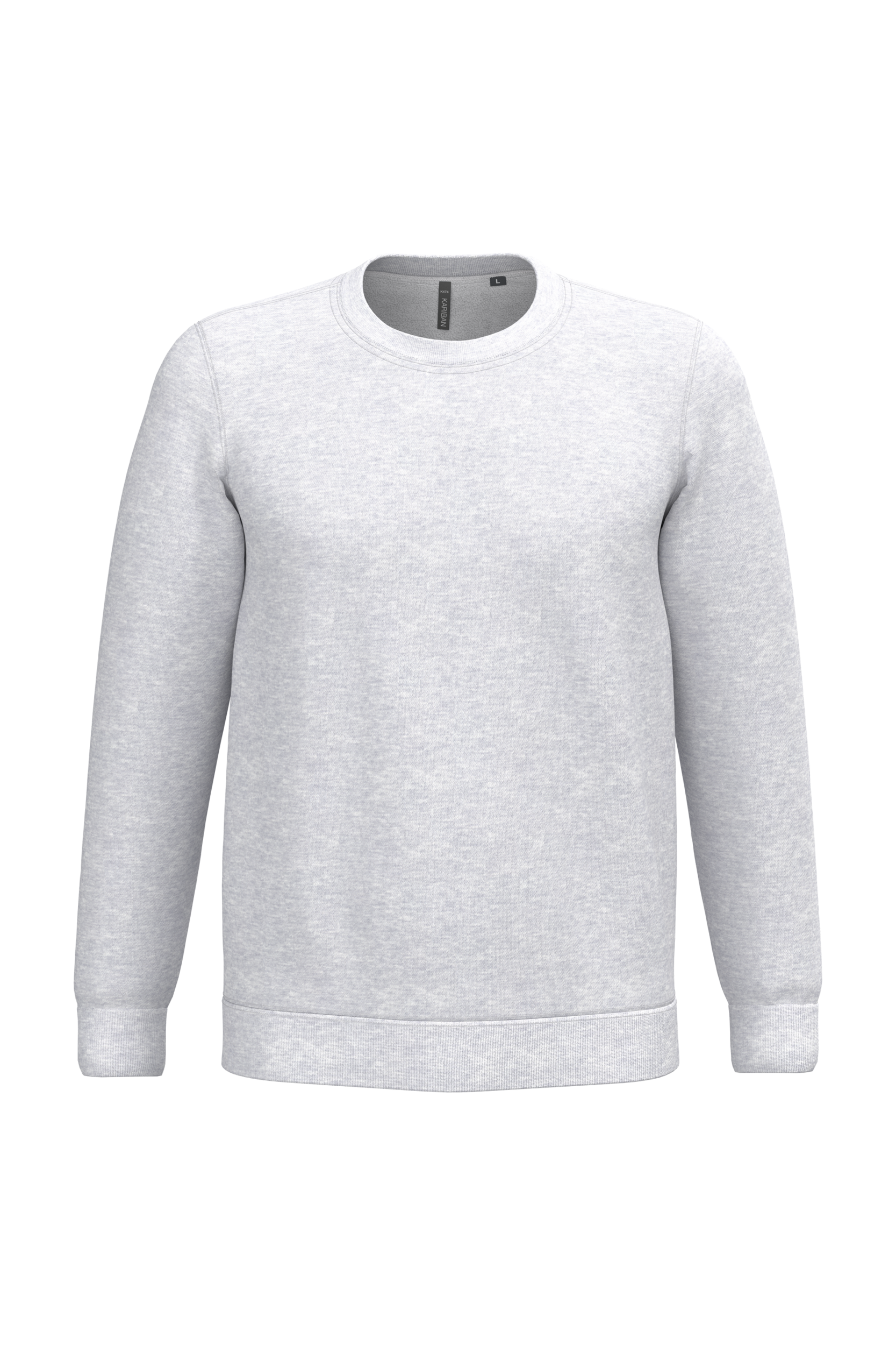 Sweatshirt col rond unisexe personnalisable — coloris Ash Heather, vue de face