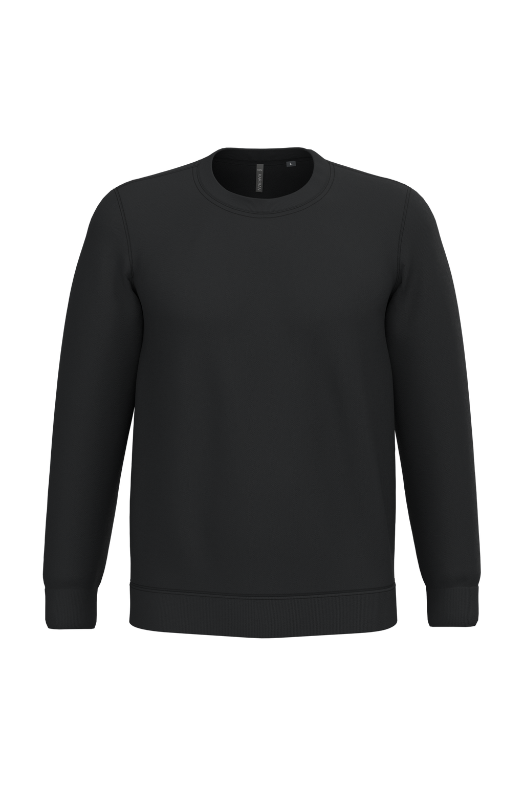 Sweatshirt col rond unisexe personnalisable — coloris Black, vue de face