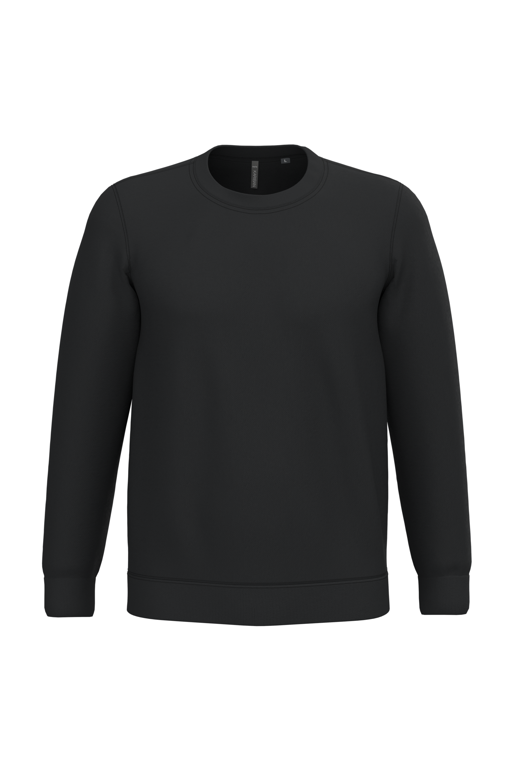 Sweatshirt col rond unisexe personnalisable — coloris Black, vue de face
