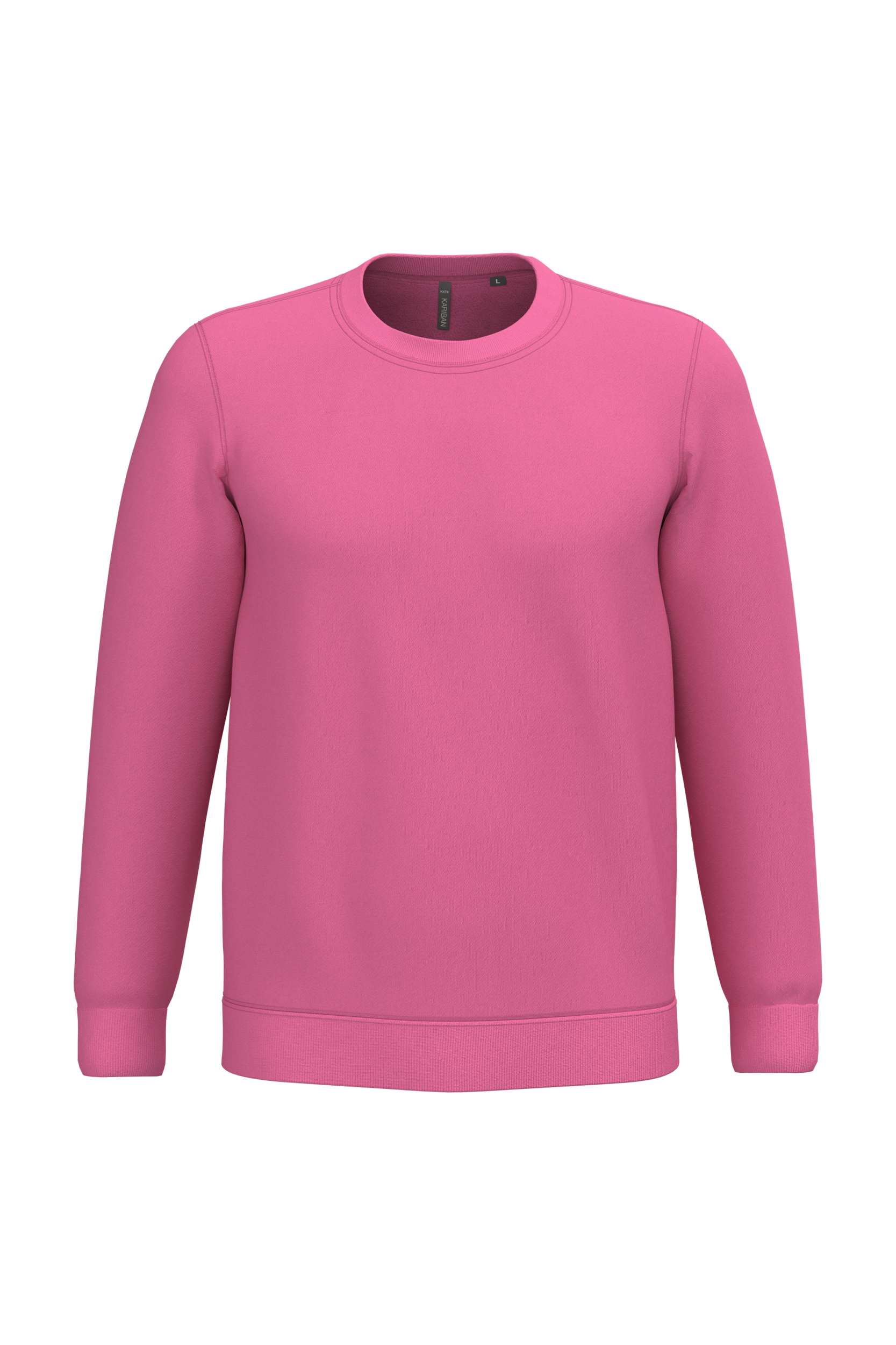 Sweatshirt col rond unisexe personnalisable — coloris Candyfloss, vue de face