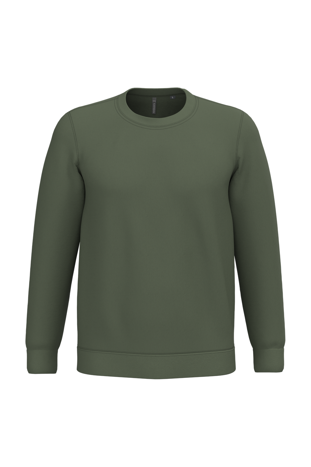 Sweatshirt col rond unisexe personnalisable — coloris Caper Green, vue de face