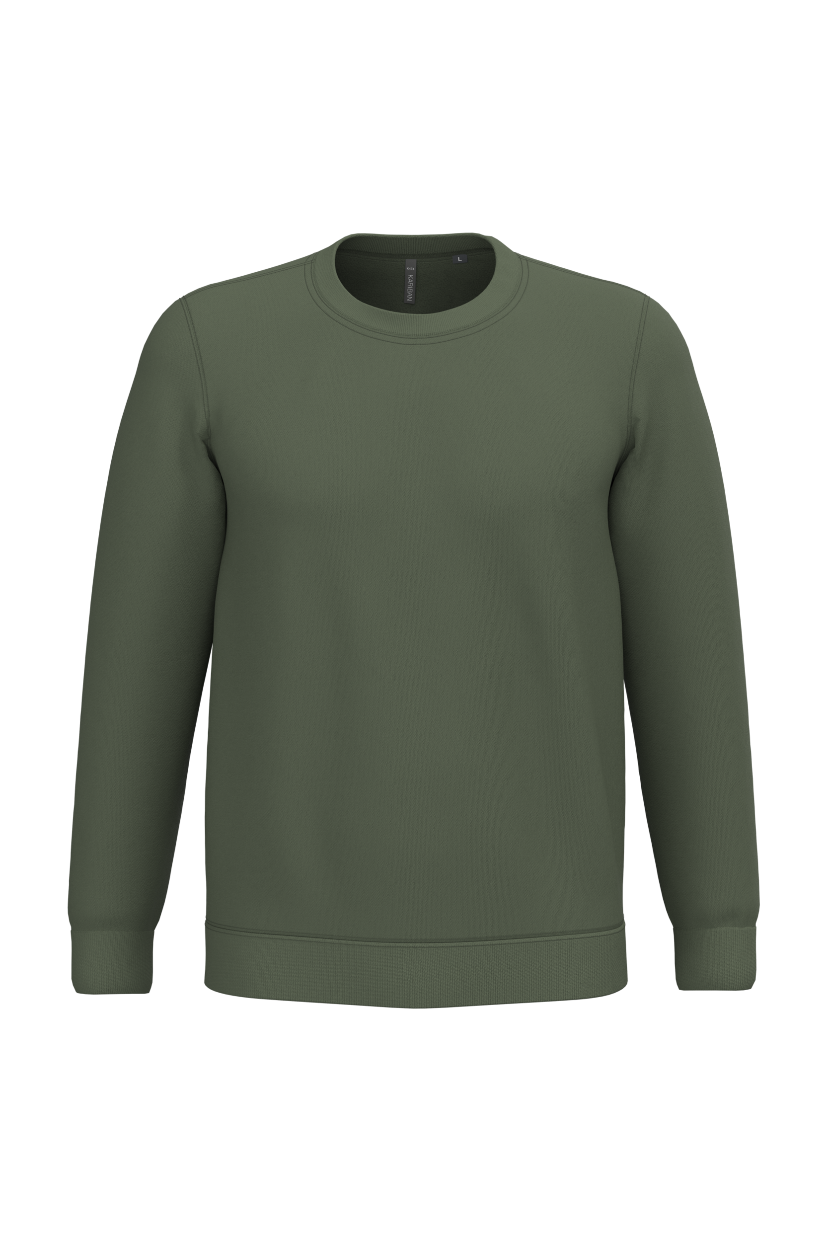 Sweatshirt col rond unisexe personnalisable — coloris Caper Green, vue de face