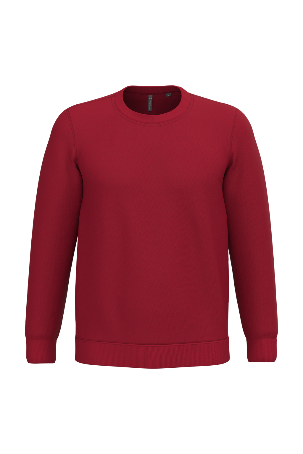 Sweatshirt col rond unisexe personnalisable — coloris Cherry Red, vue de face