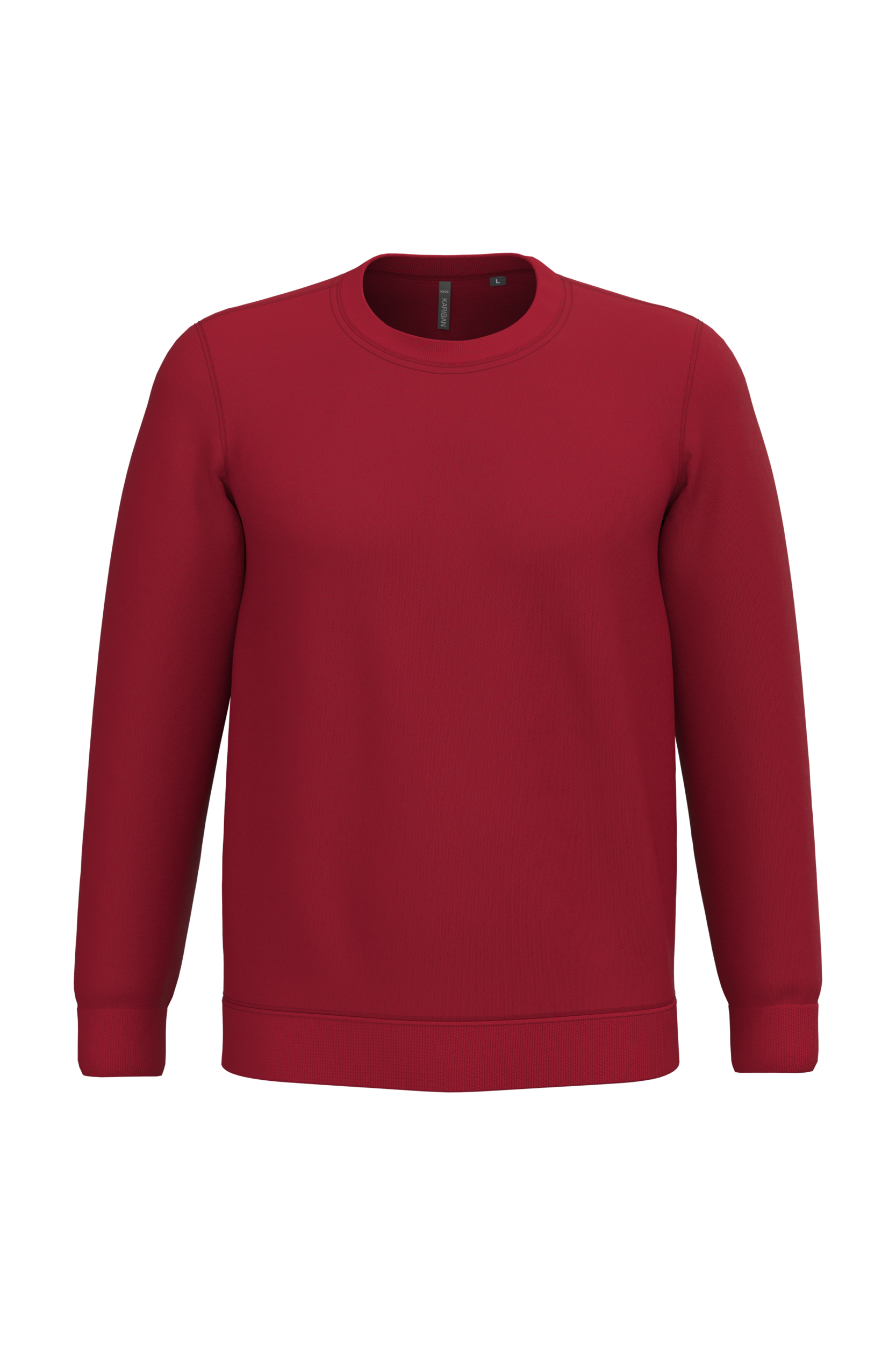 Sweatshirt col rond unisexe personnalisable — coloris Cherry Red, vue de face