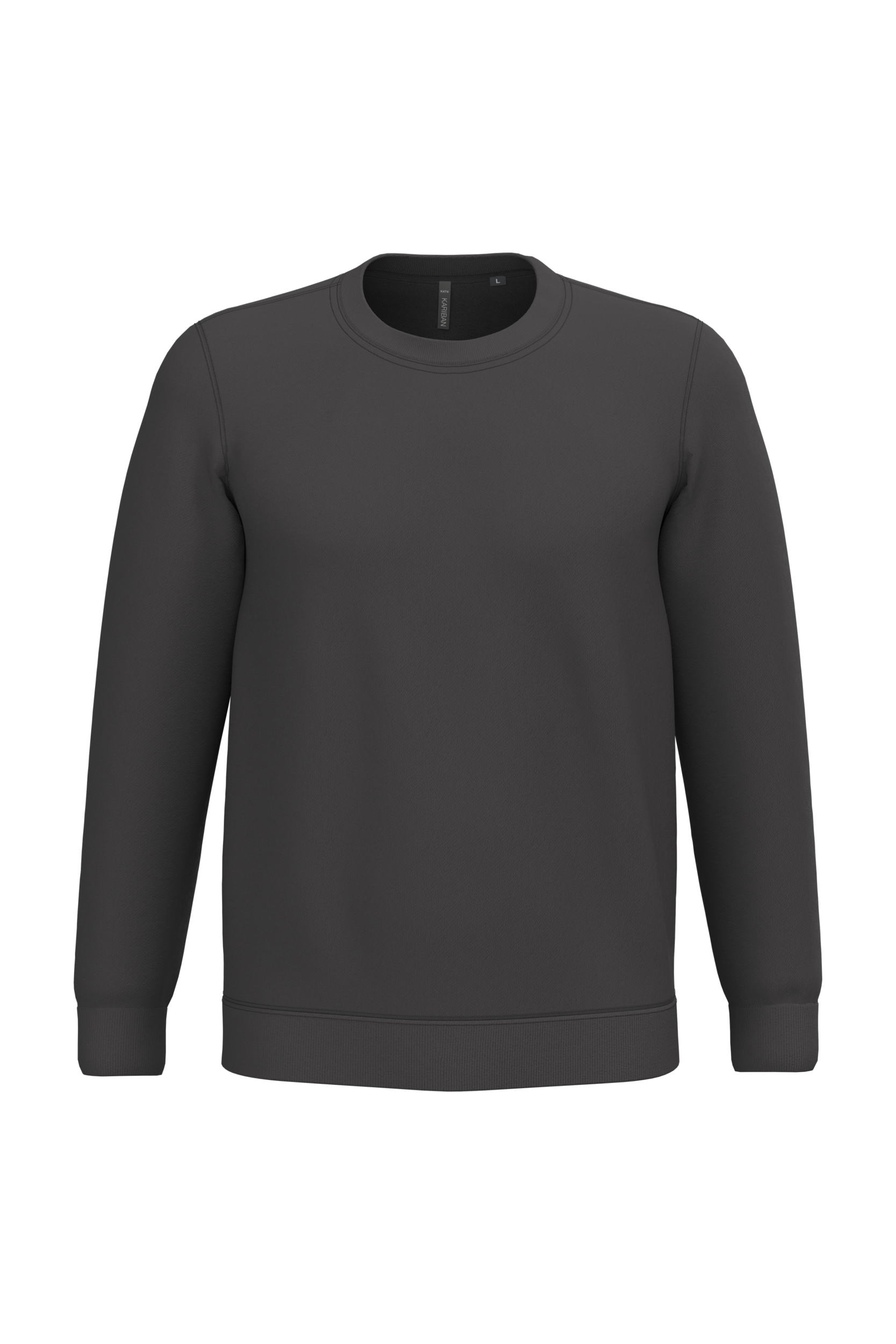 Sweatshirt col rond unisexe personnalisable — coloris Dark Grey, vue de face