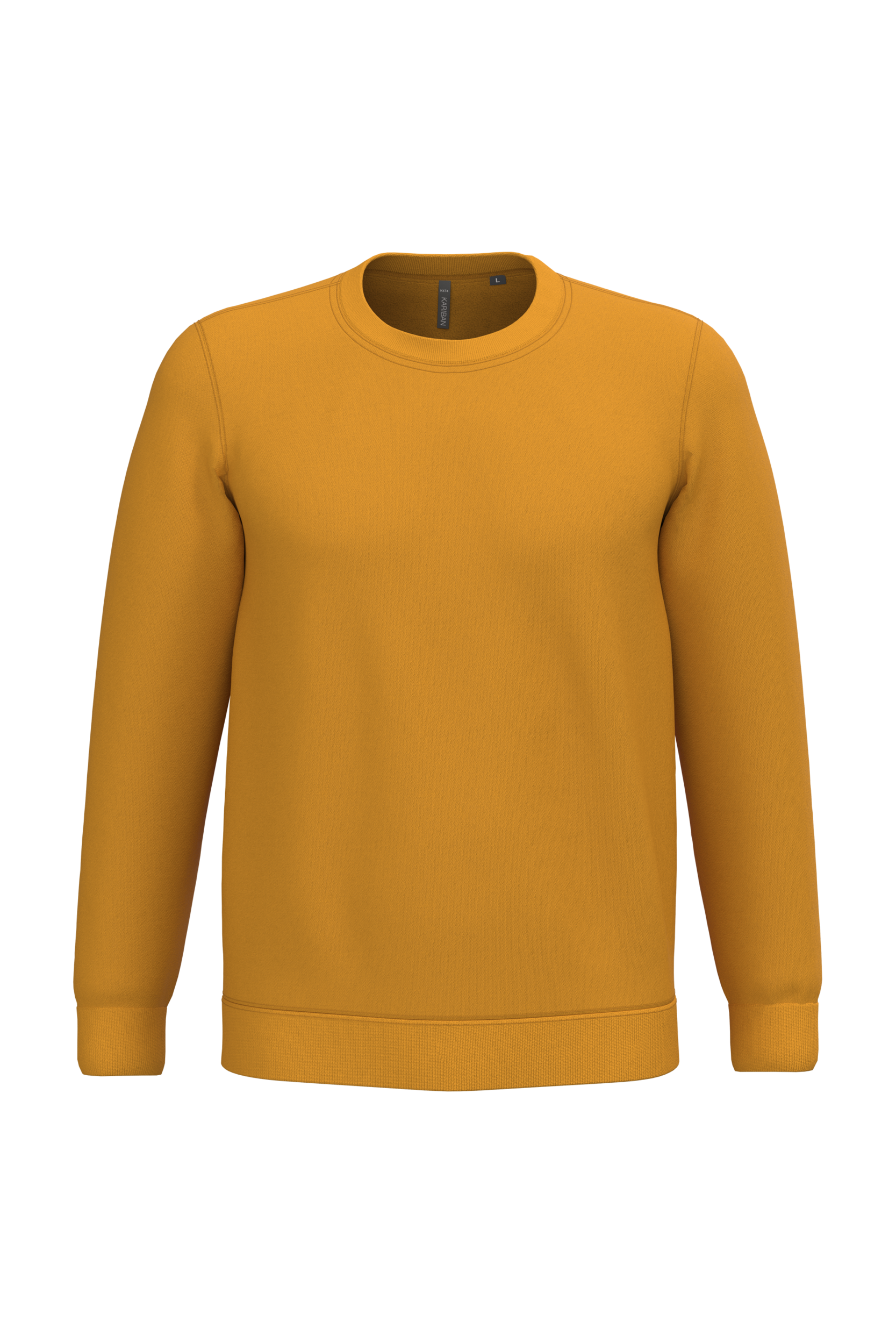 Sweatshirt col rond unisexe personnalisable — coloris Dark Mustard, vue de face