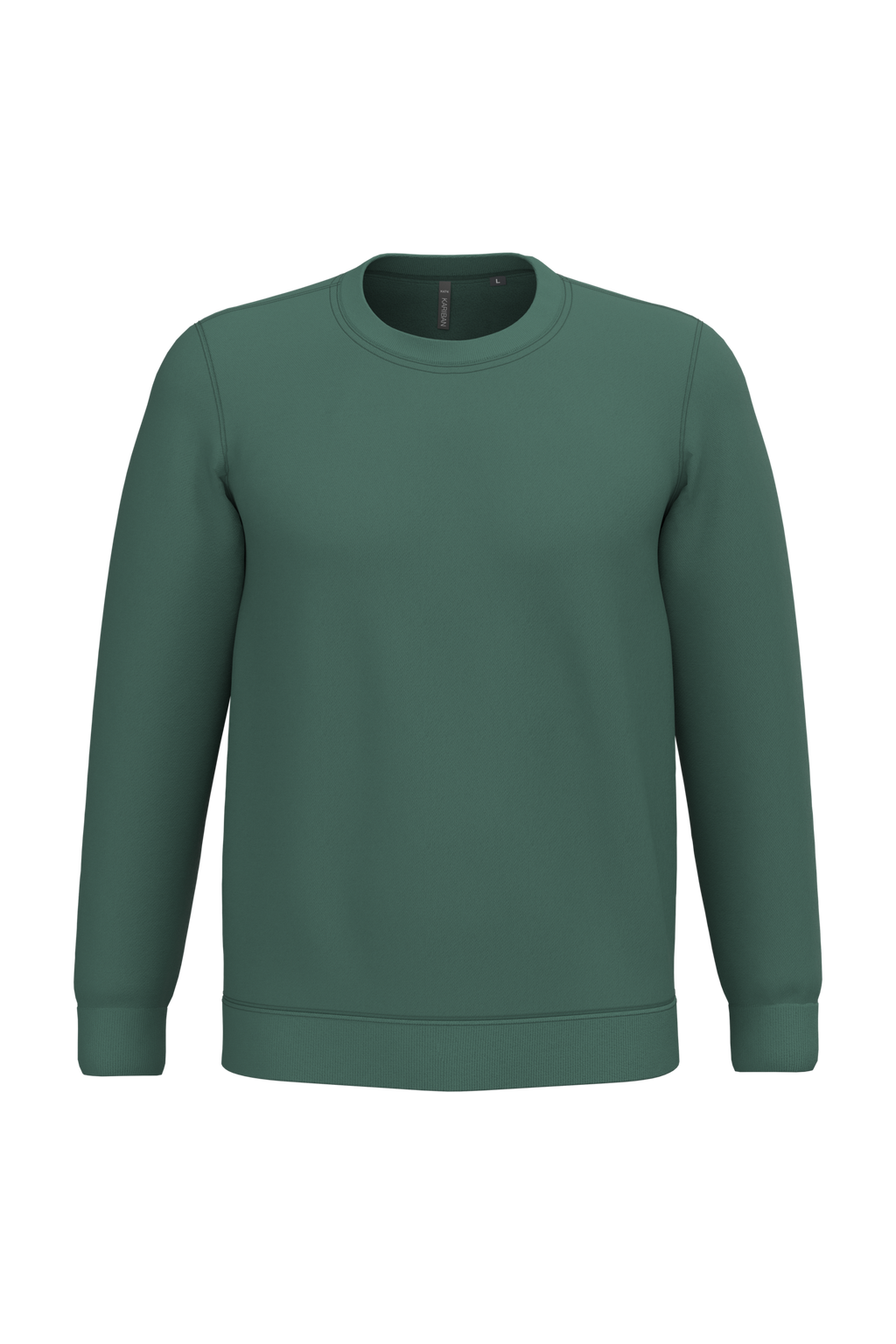 Sweatshirt col rond unisexe personnalisable — coloris Earthy Green, vue de face