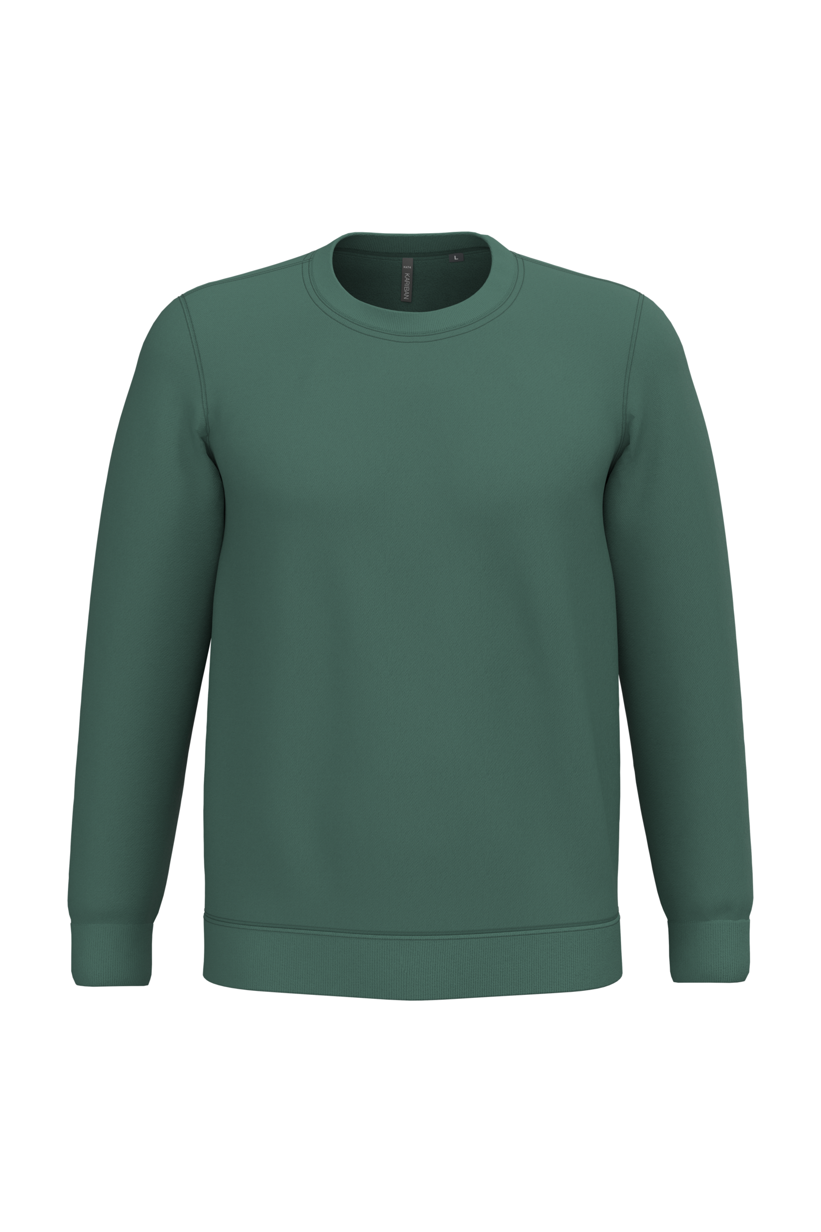Sweatshirt col rond unisexe personnalisable — coloris Earthy Green, vue de face