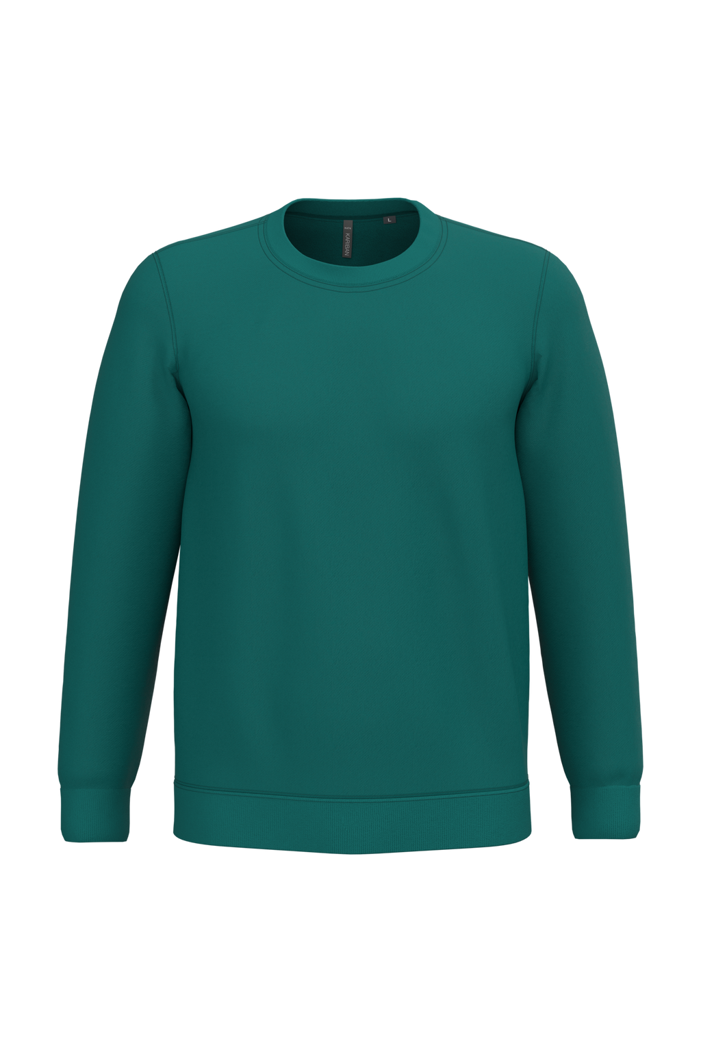 Sweatshirt col rond unisexe personnalisable — coloris Emerald Green, vue de face