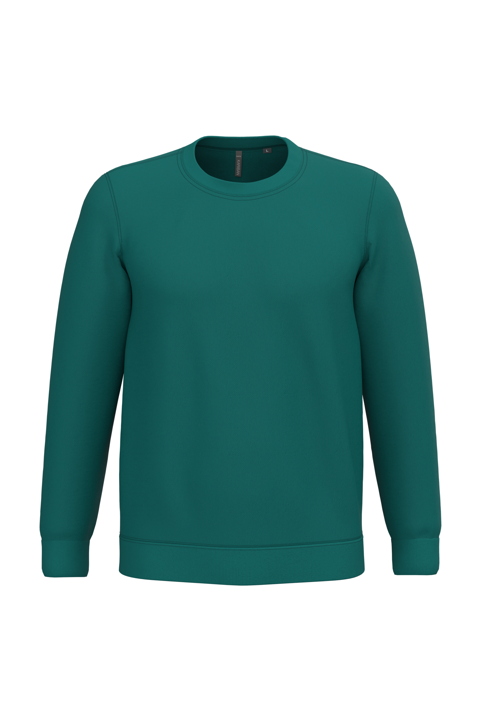 Sweatshirt col rond unisexe personnalisable — coloris Emerald Green, vue de face