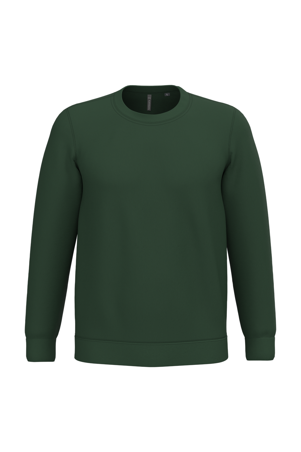 Sweatshirt col rond unisexe personnalisable — coloris Forest Green, vue de face