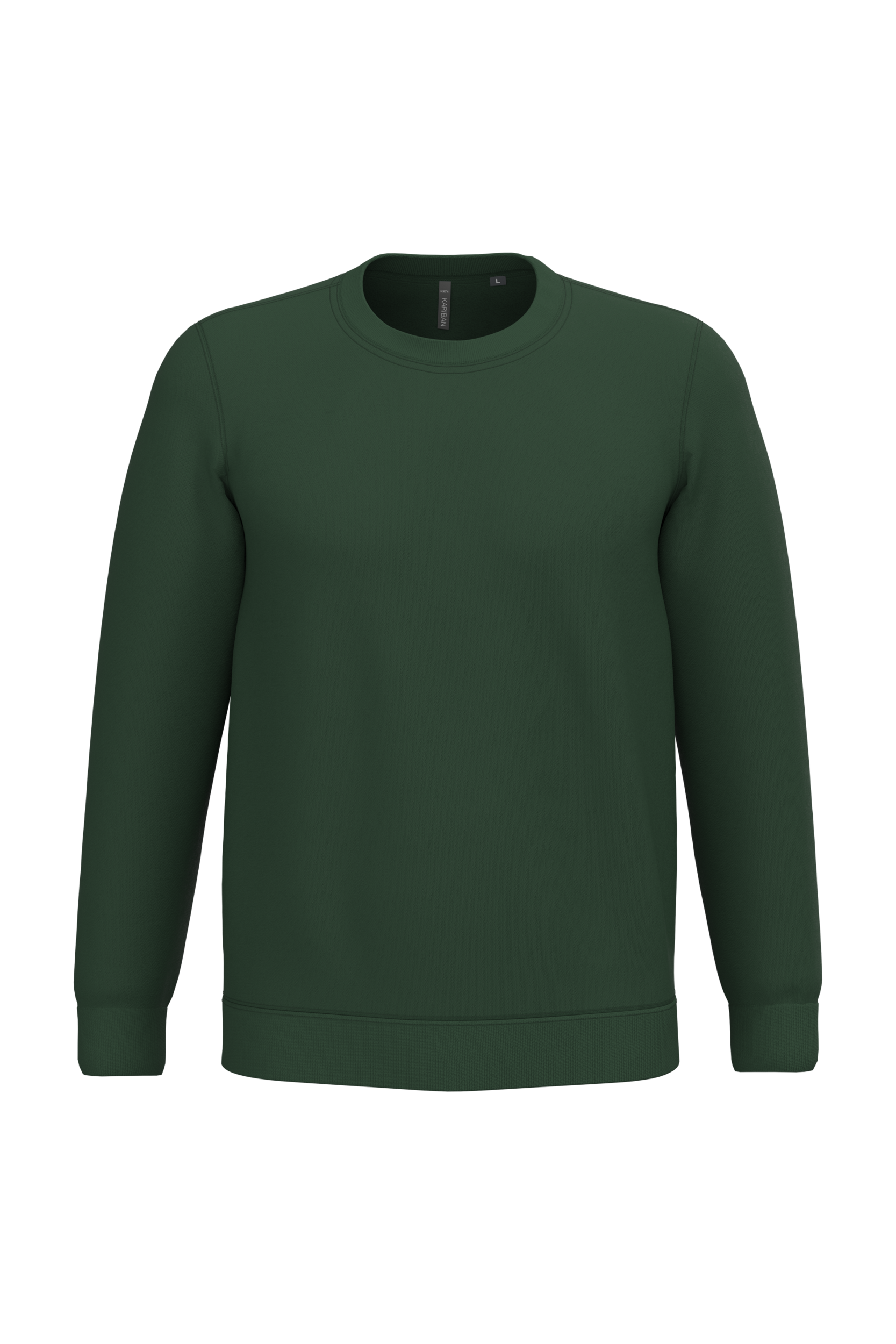 Sweatshirt col rond unisexe personnalisable — coloris Forest Green, vue de face