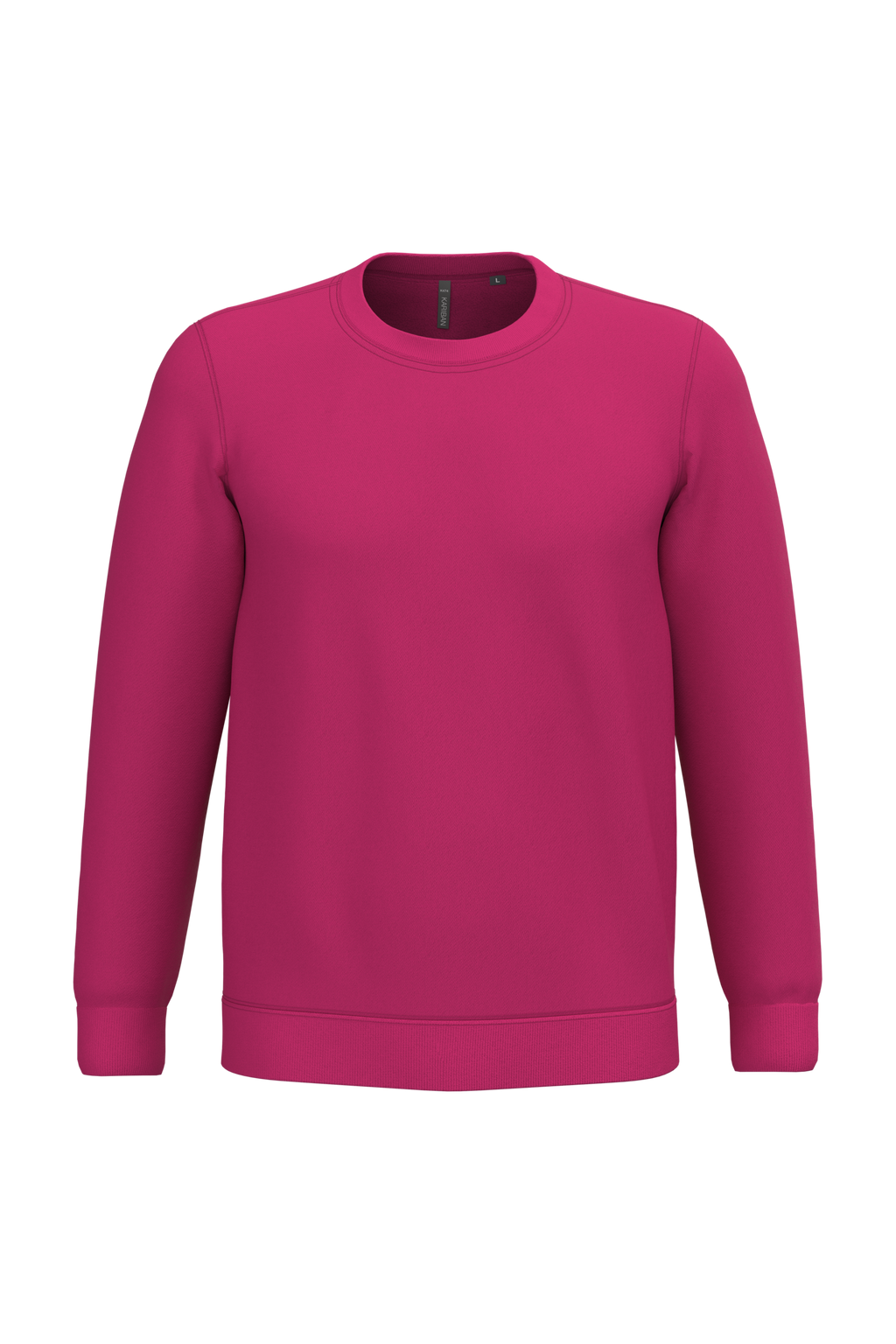 Sweatshirt col rond unisexe personnalisable — coloris Fuchsia, vue de face