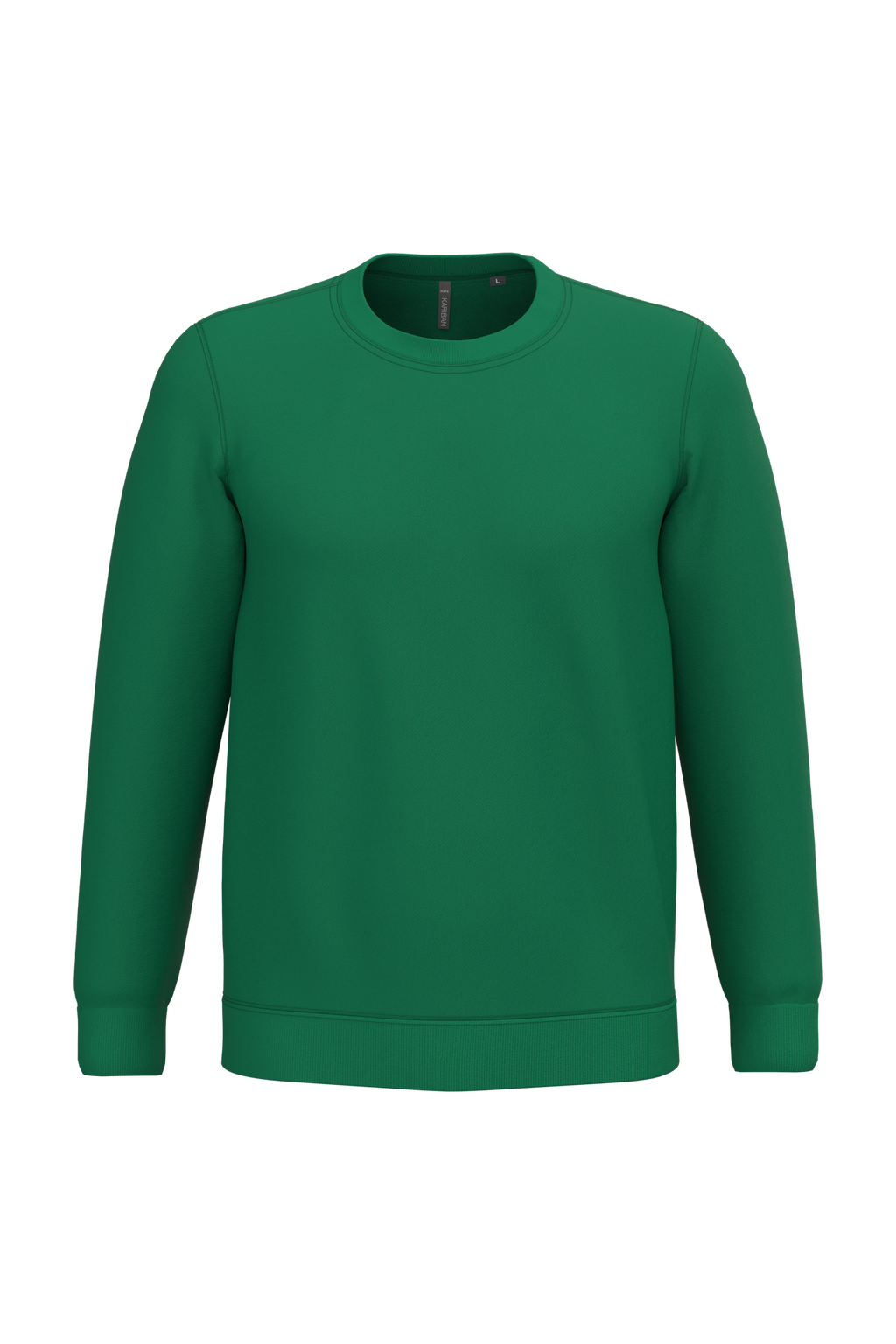 Sweatshirt col rond unisexe personnalisable — coloris Kelly Green, vue de face