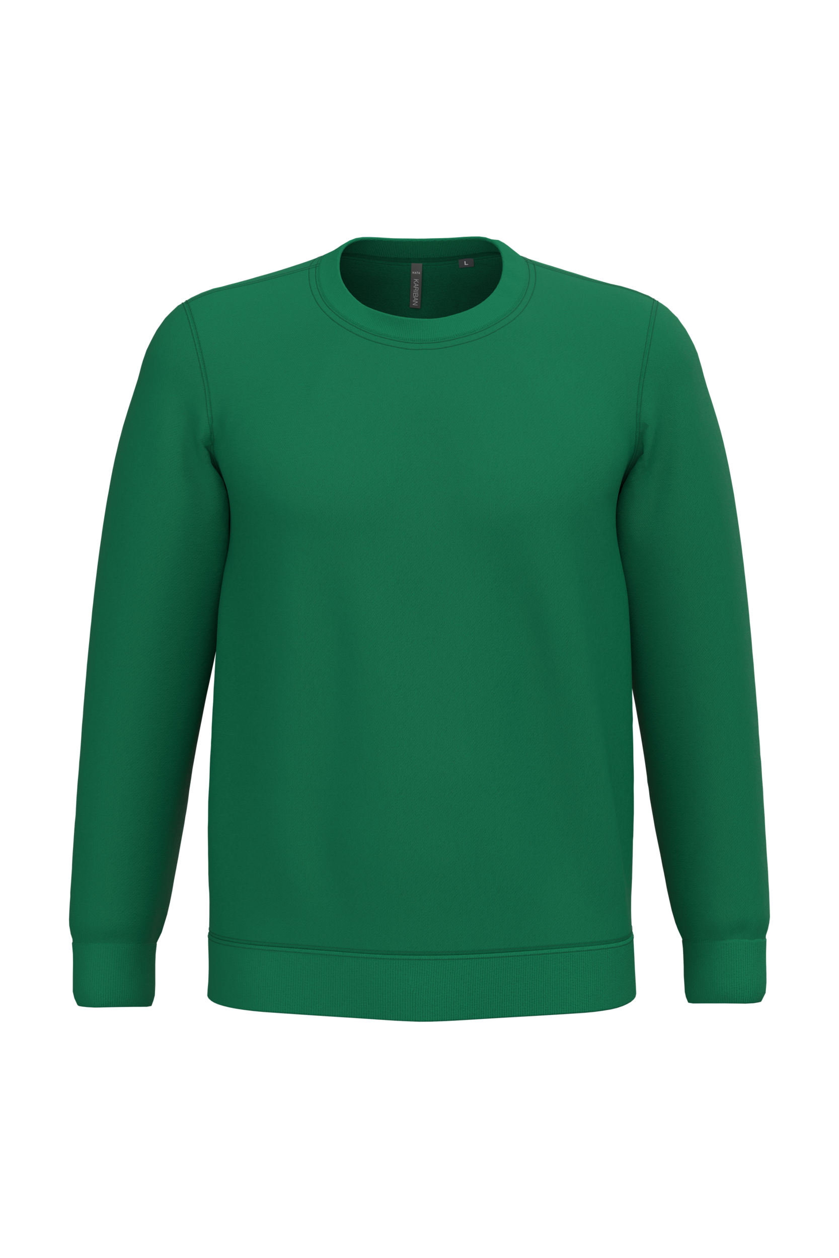 Sweatshirt col rond unisexe personnalisable — coloris Kelly Green, vue de face