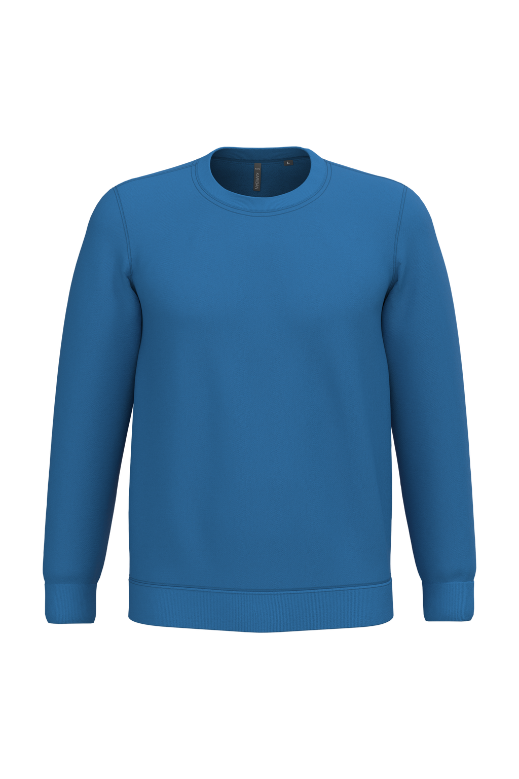 Sweatshirt col rond unisexe personnalisable — coloris Light Royal Blue, vue de face
