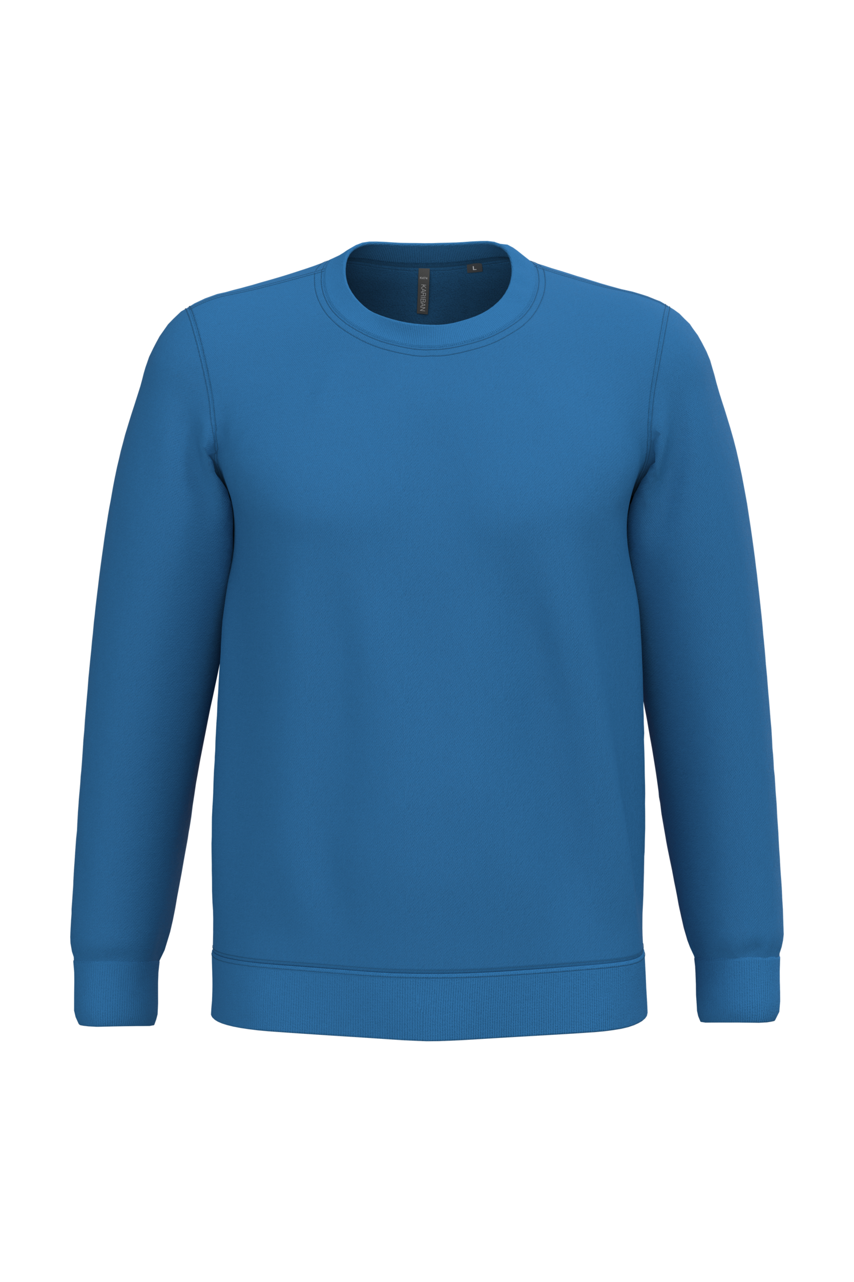 Sweatshirt col rond unisexe personnalisable — coloris Light Royal Blue, vue de face