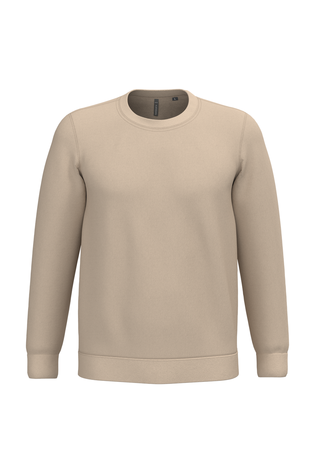 Sweatshirt col rond unisexe personnalisable — coloris Light Sand, vue de face