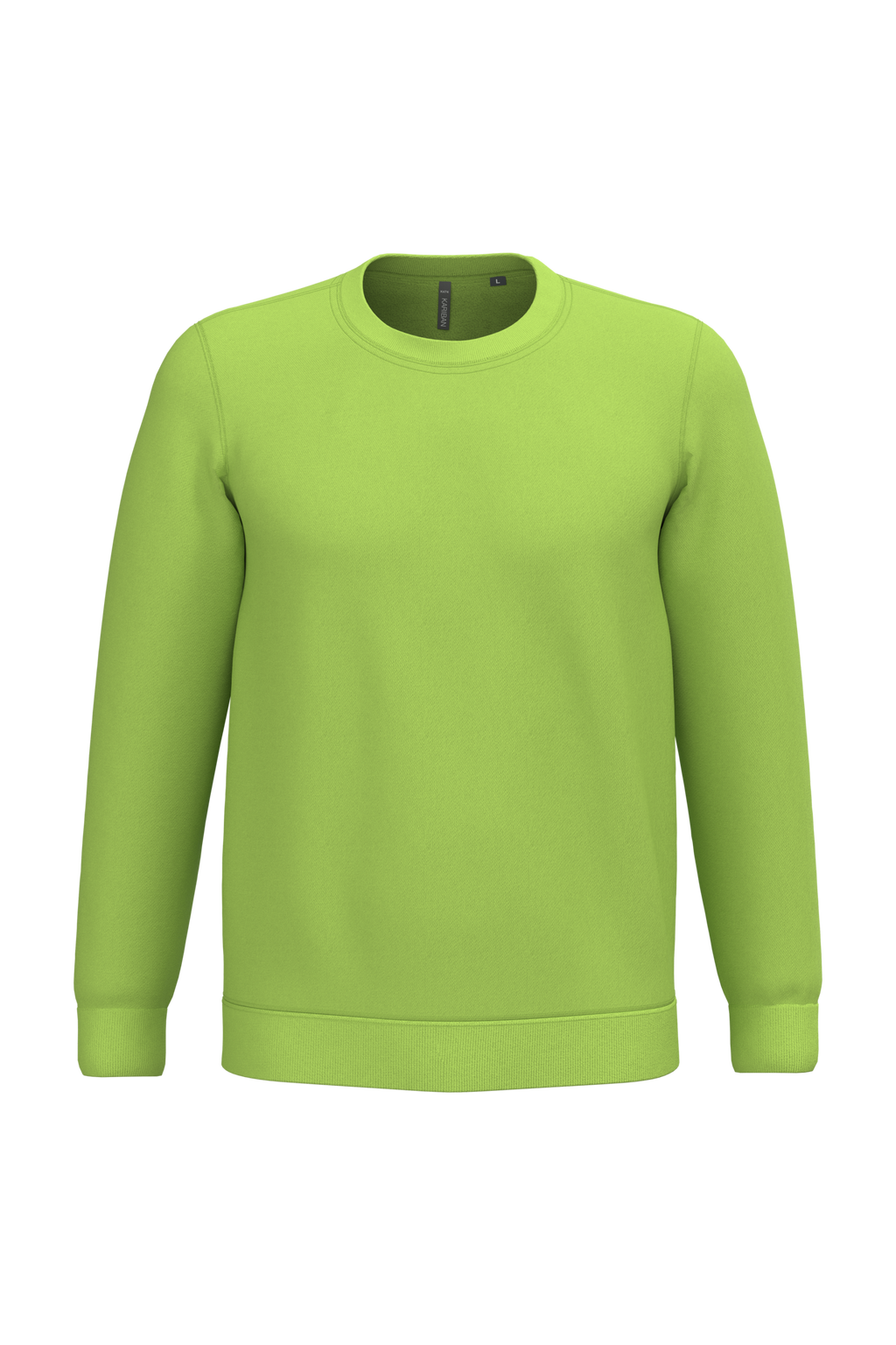 Sweatshirt col rond unisexe personnalisable — coloris Lime, vue de face